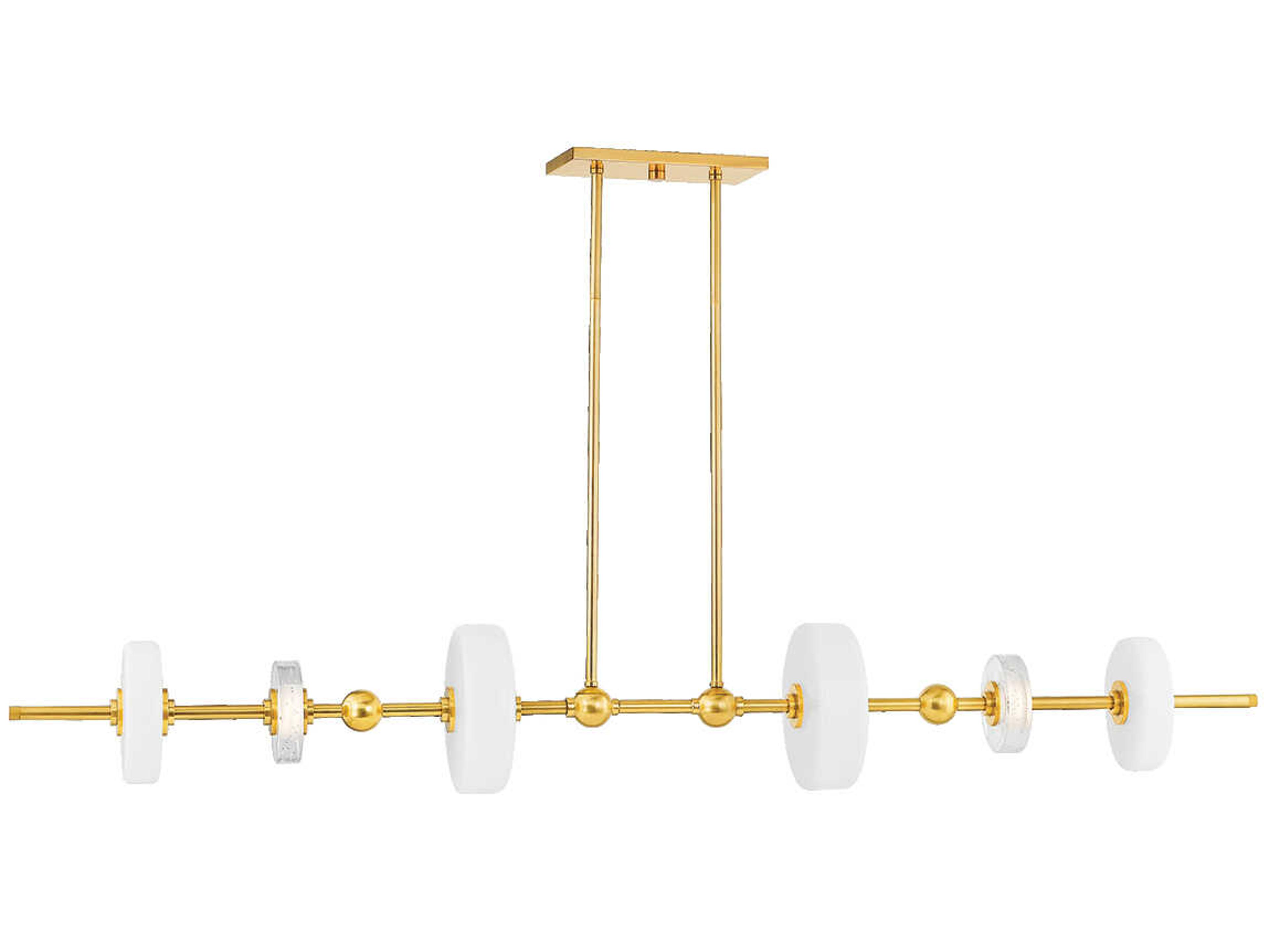 Hudson Valley Maynard 6-Light Aged Brass Linear Island Pendant