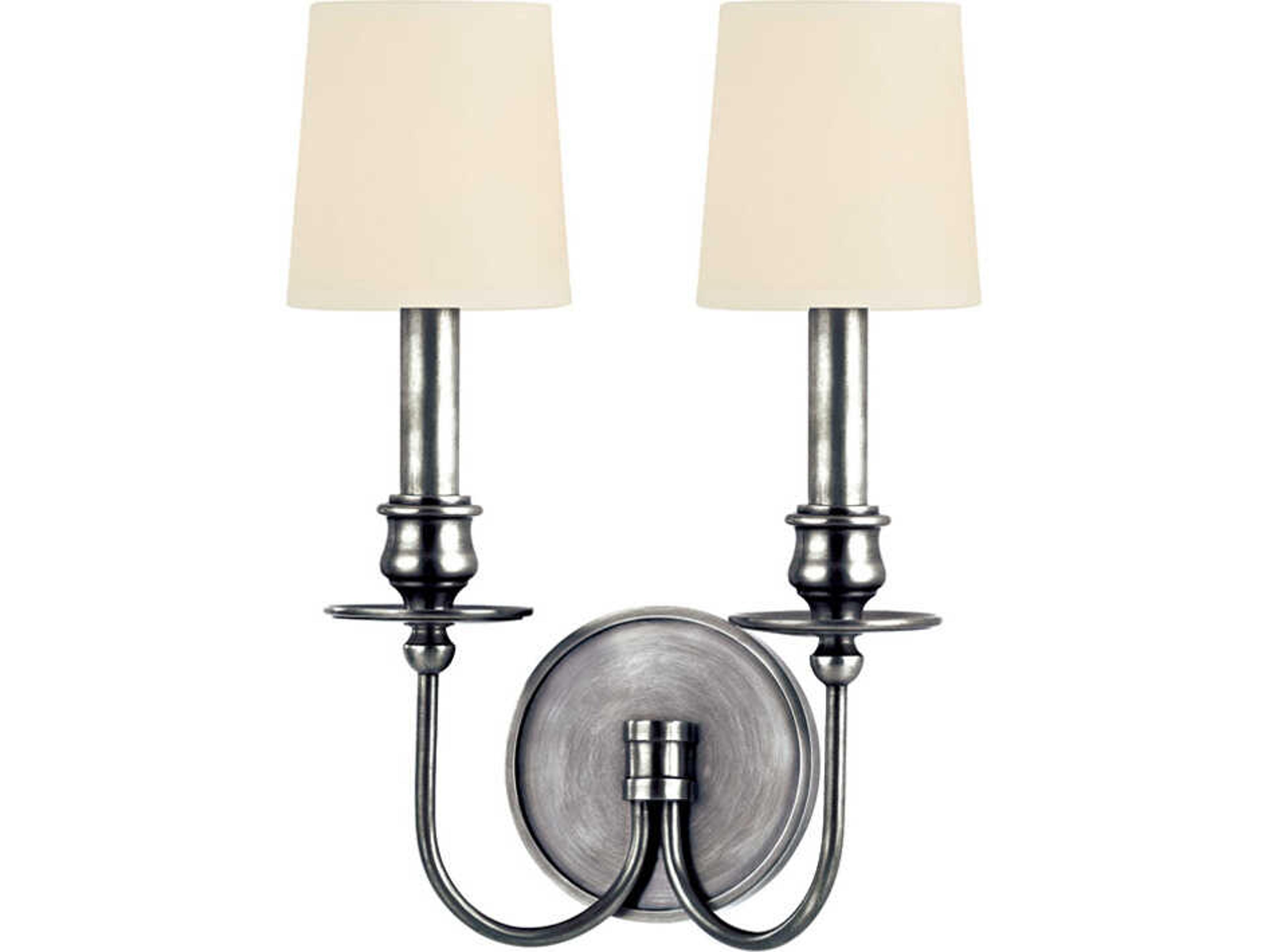 Hudson Valley Cohasset 2-Light Polished Nickel Traditional Wall Sconce