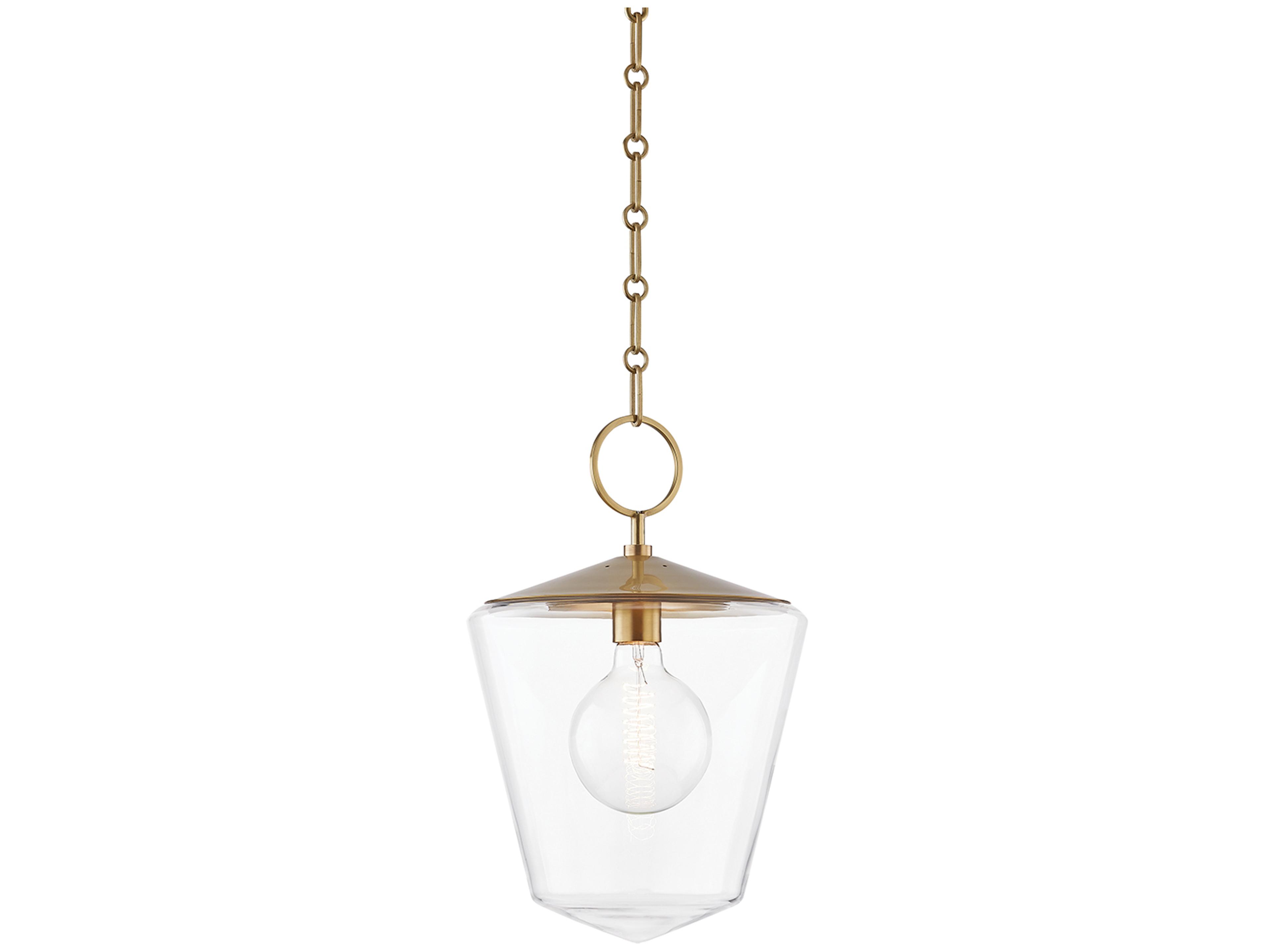 Hudson Valley Greene 1-Light Aged Brass Lantern Mini Pendant
