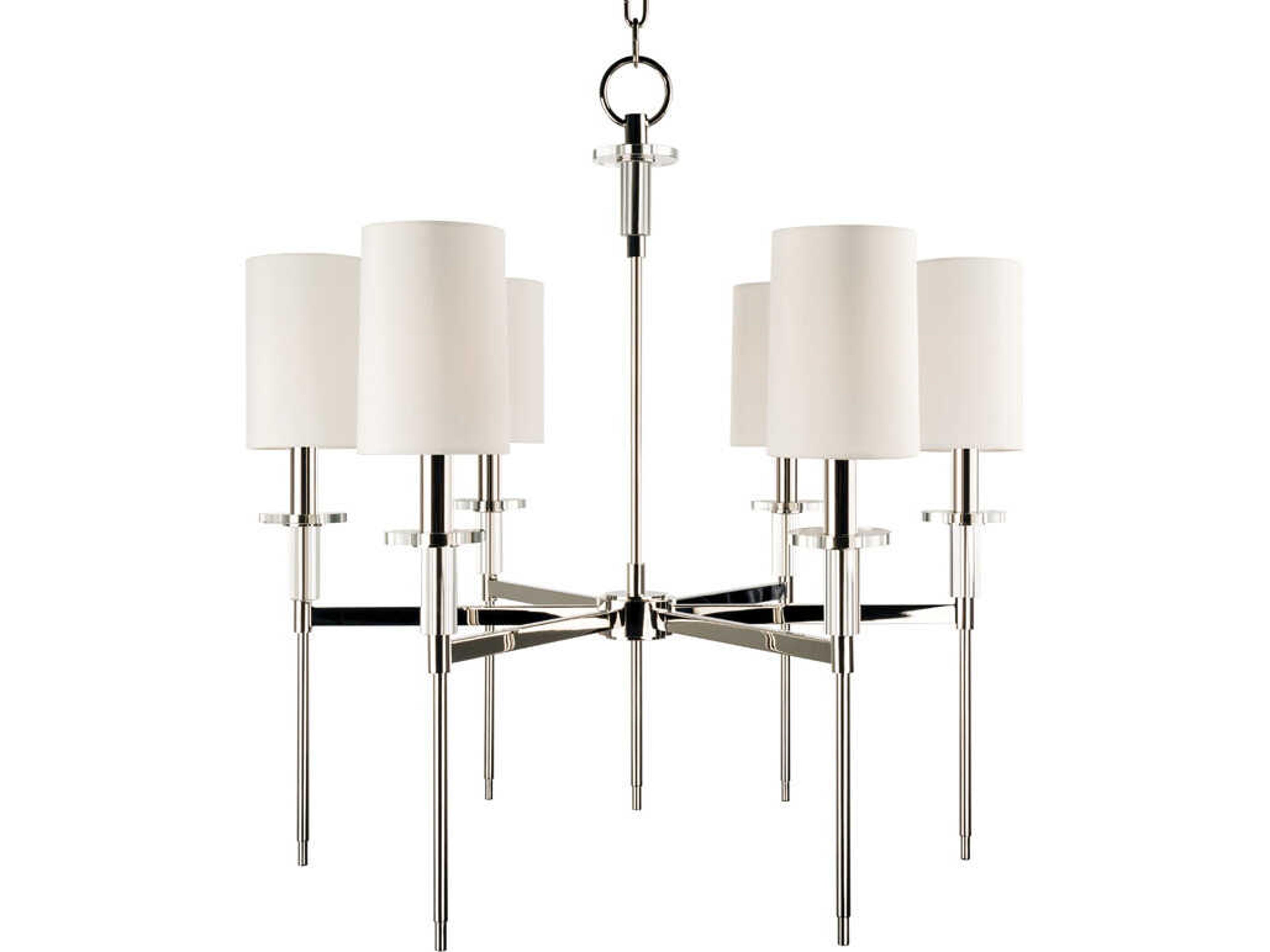 Hudson Valley Amherst 6-Light Polished Nickel Candelabra Cylinder Chandelier