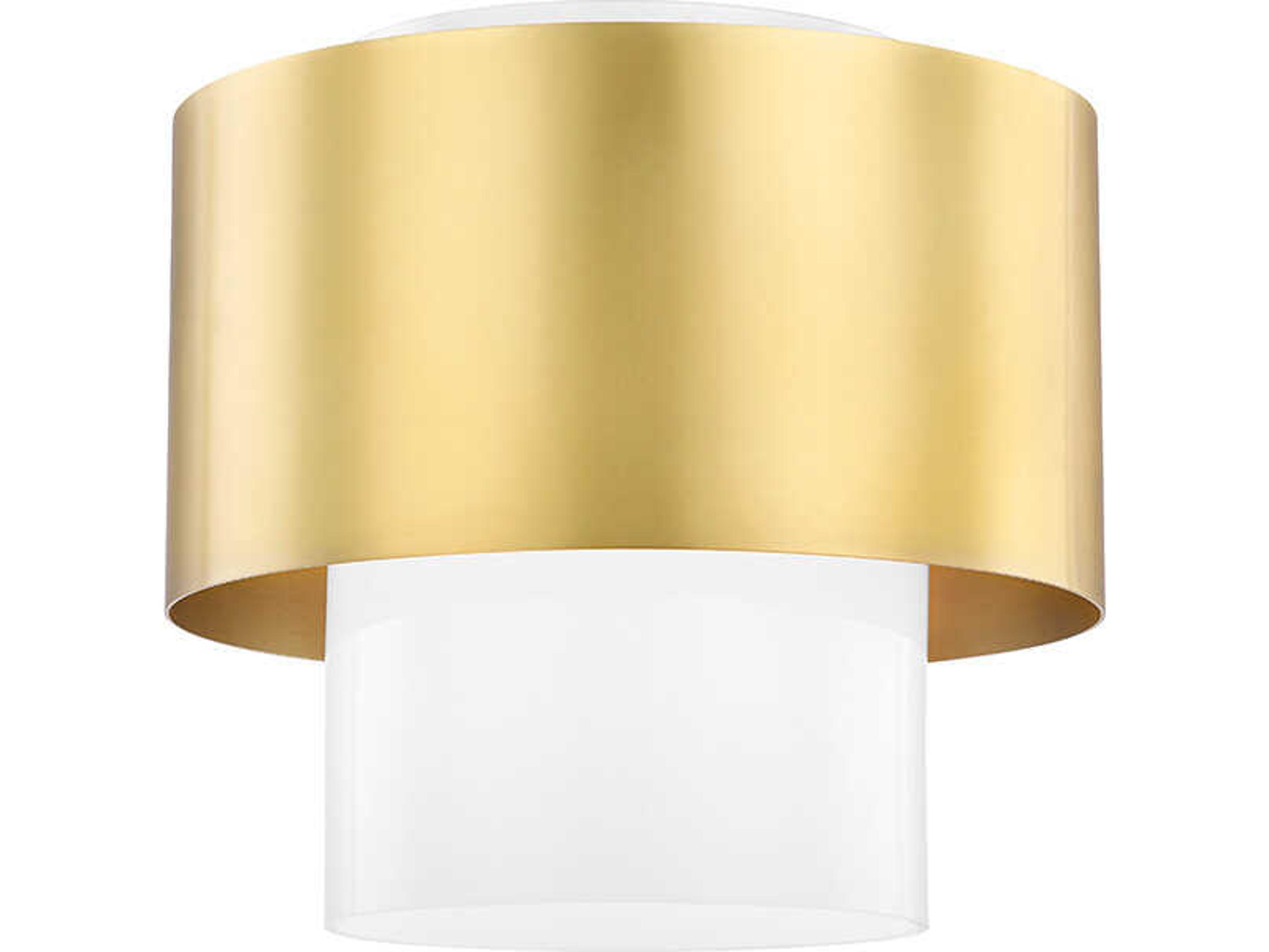 Hudson Valley Corinth 1-Light Aged Brass Cylinder Flush Mount