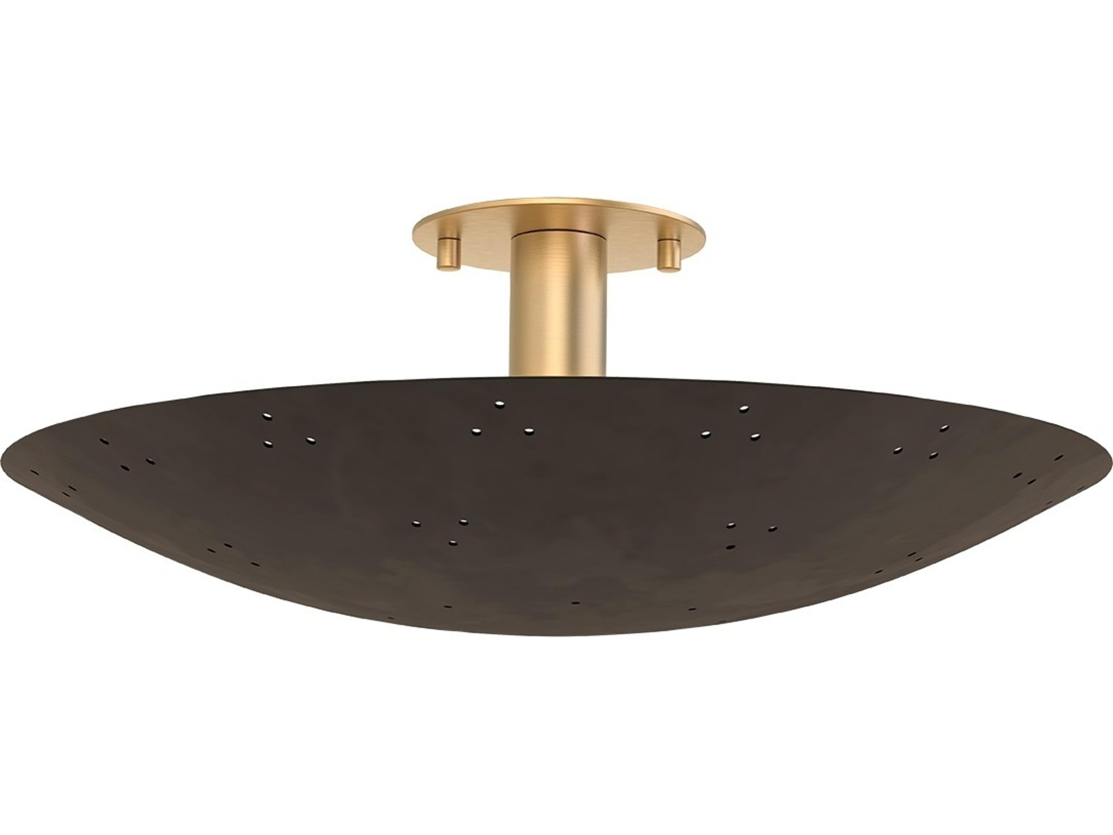 Hudson Valley Bern 3-Light Vintage Brass Bronze Bowl Semi Flush Mount