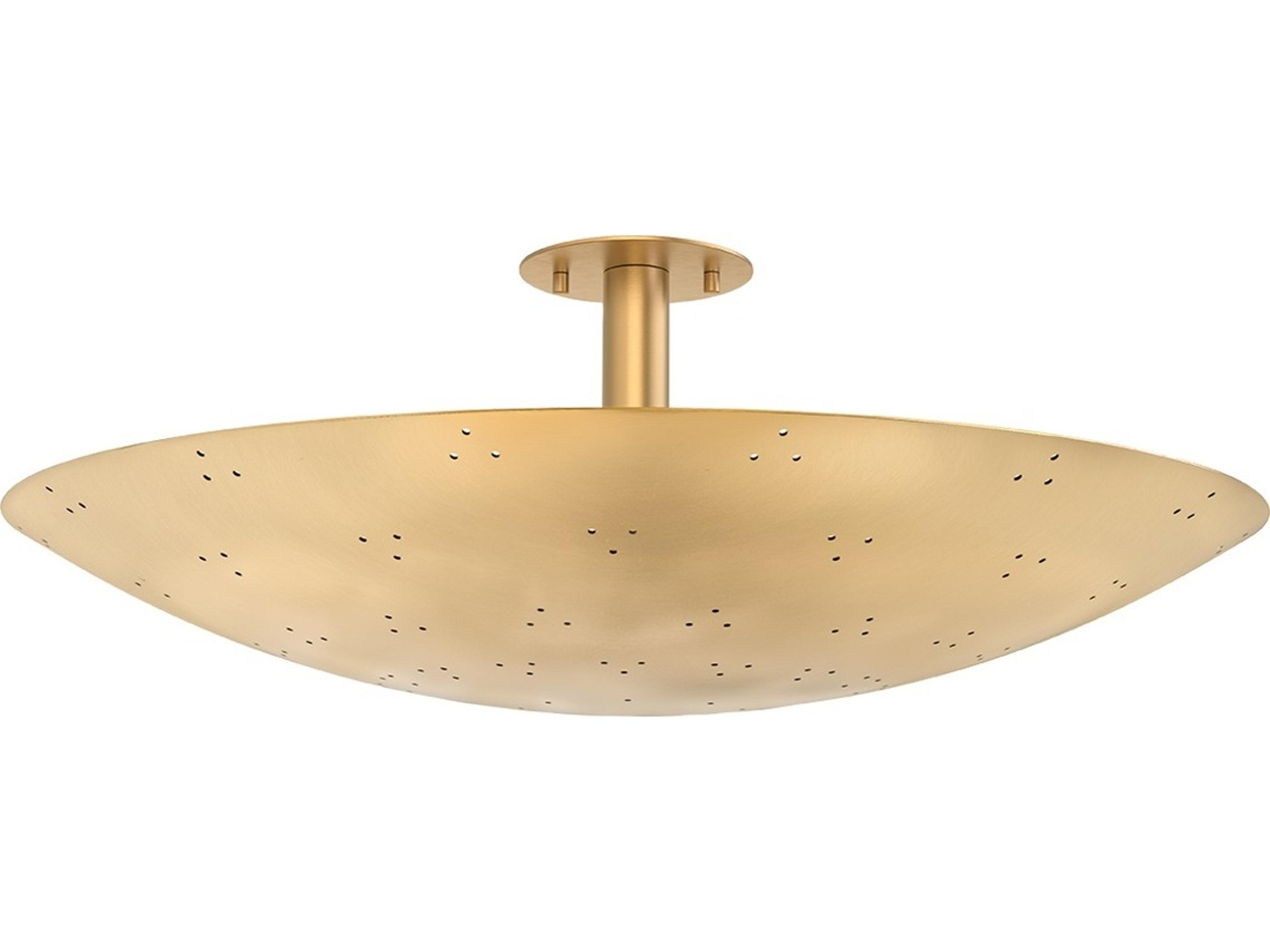 Hudson Valley Bern 3-Light Vintage Brass Bowl Semi Flush Mount