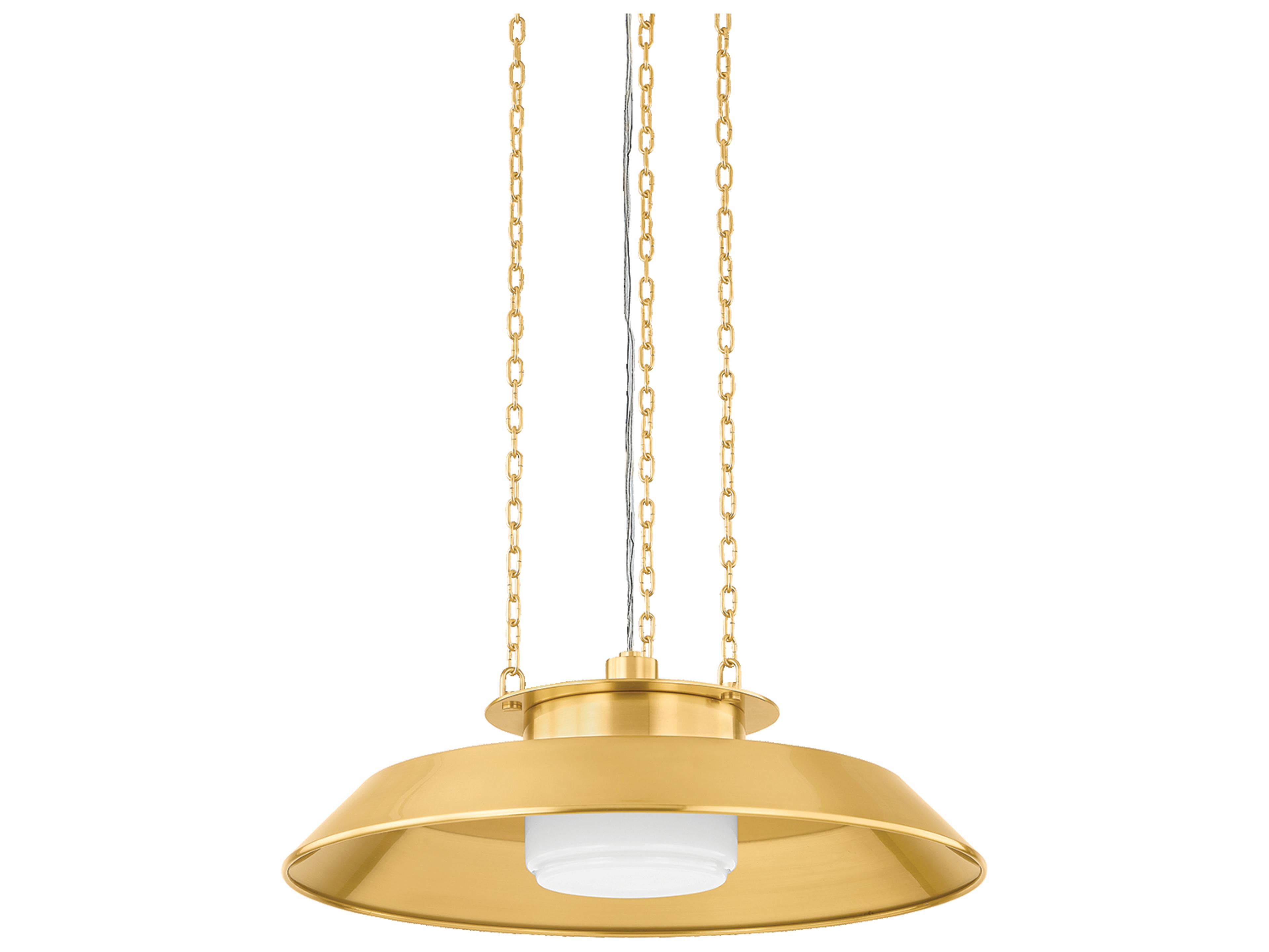 Hudson Valley Woodrow 1-Light Aged Brass Bowl Pendant