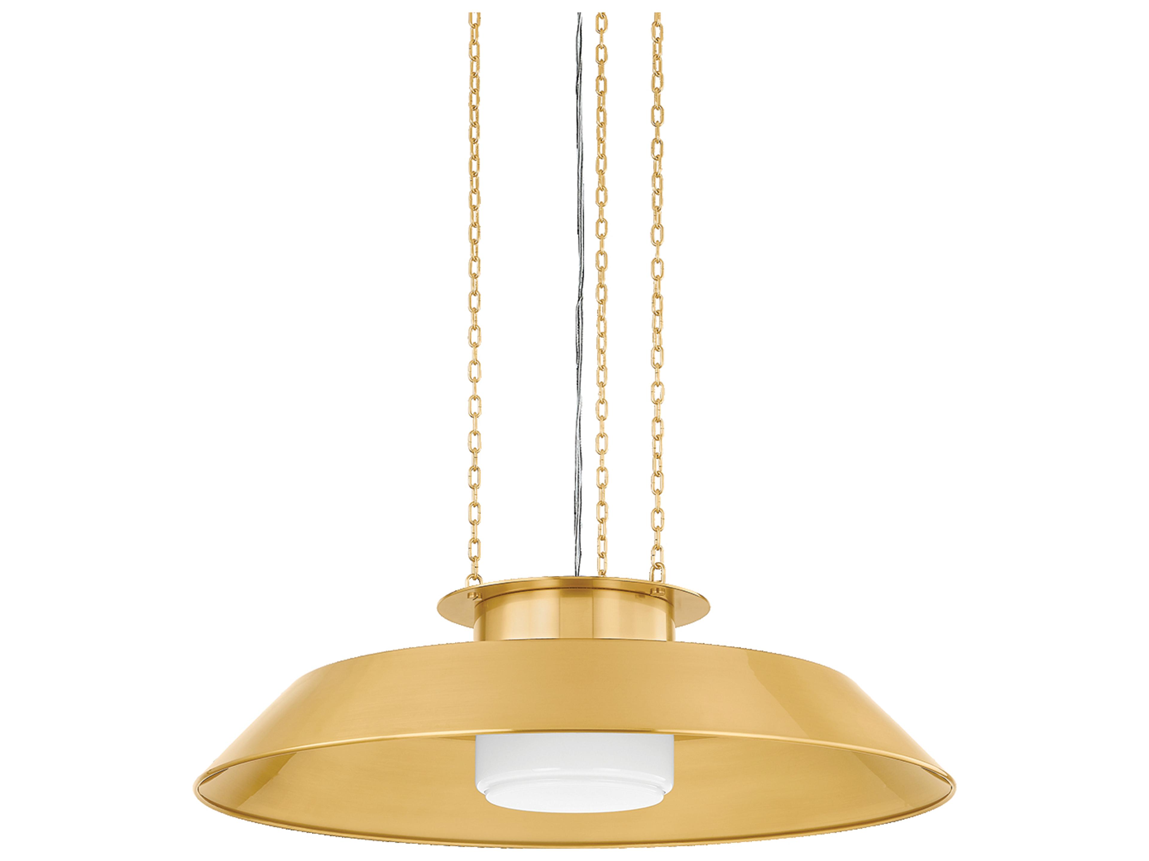 Hudson Valley Woodrow 1-Light Aged Brass Bowl Pendant