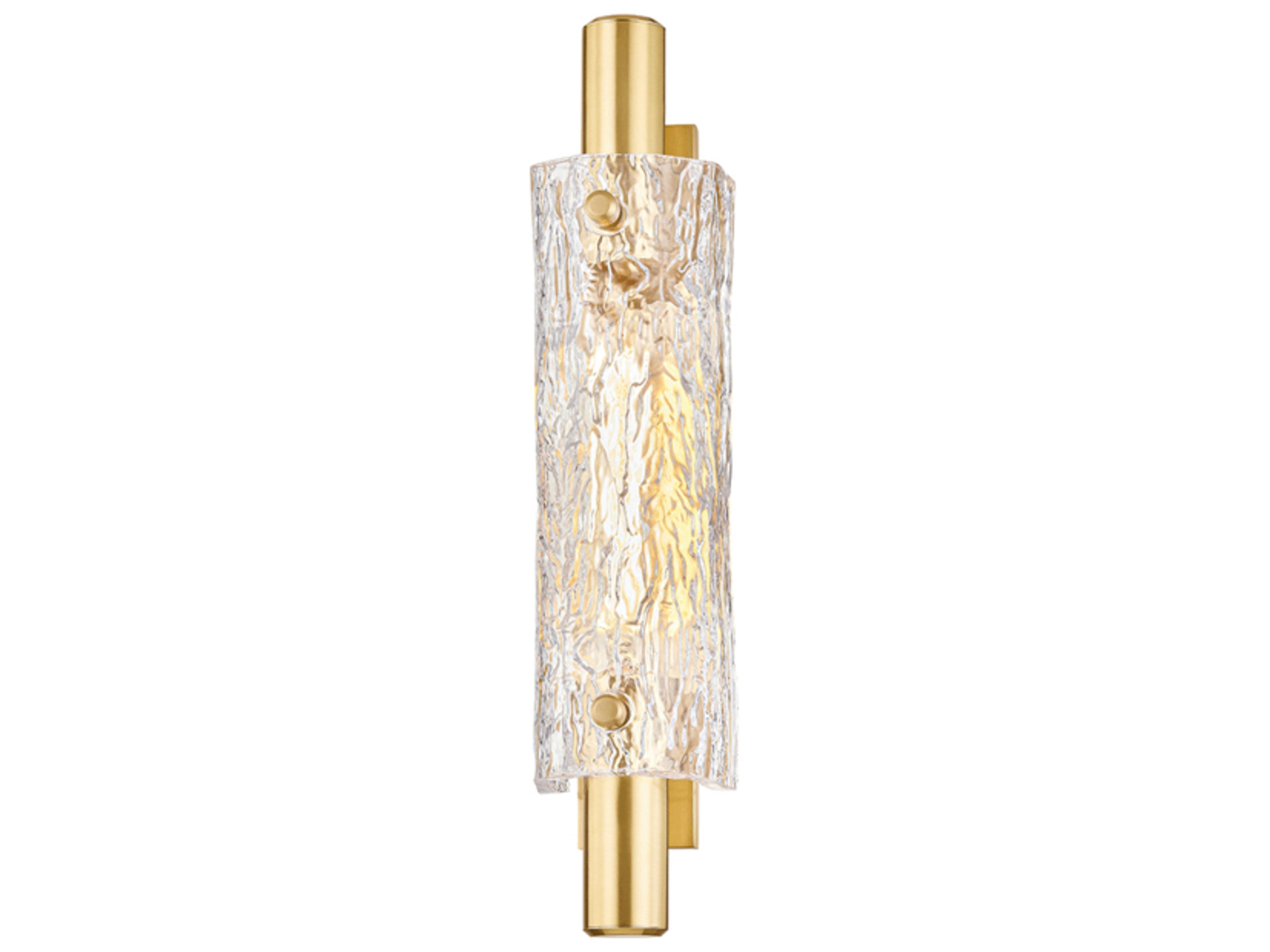 Hudson Valley Harwich 1-Light Aged Brass Glass Wall Sconce