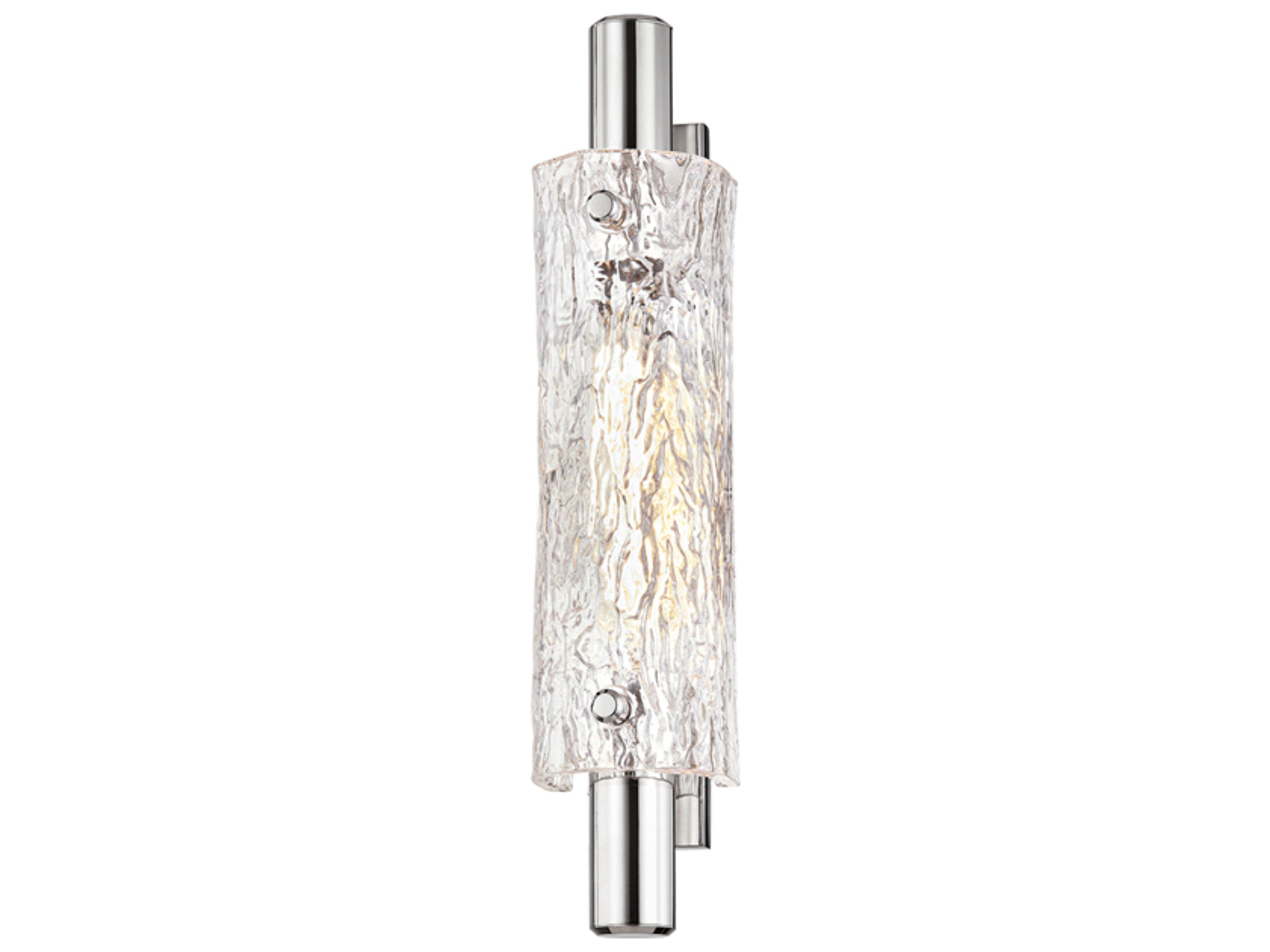 Hudson Valley Harwich 1-Light Polished Nickel Glass Wall Sconce