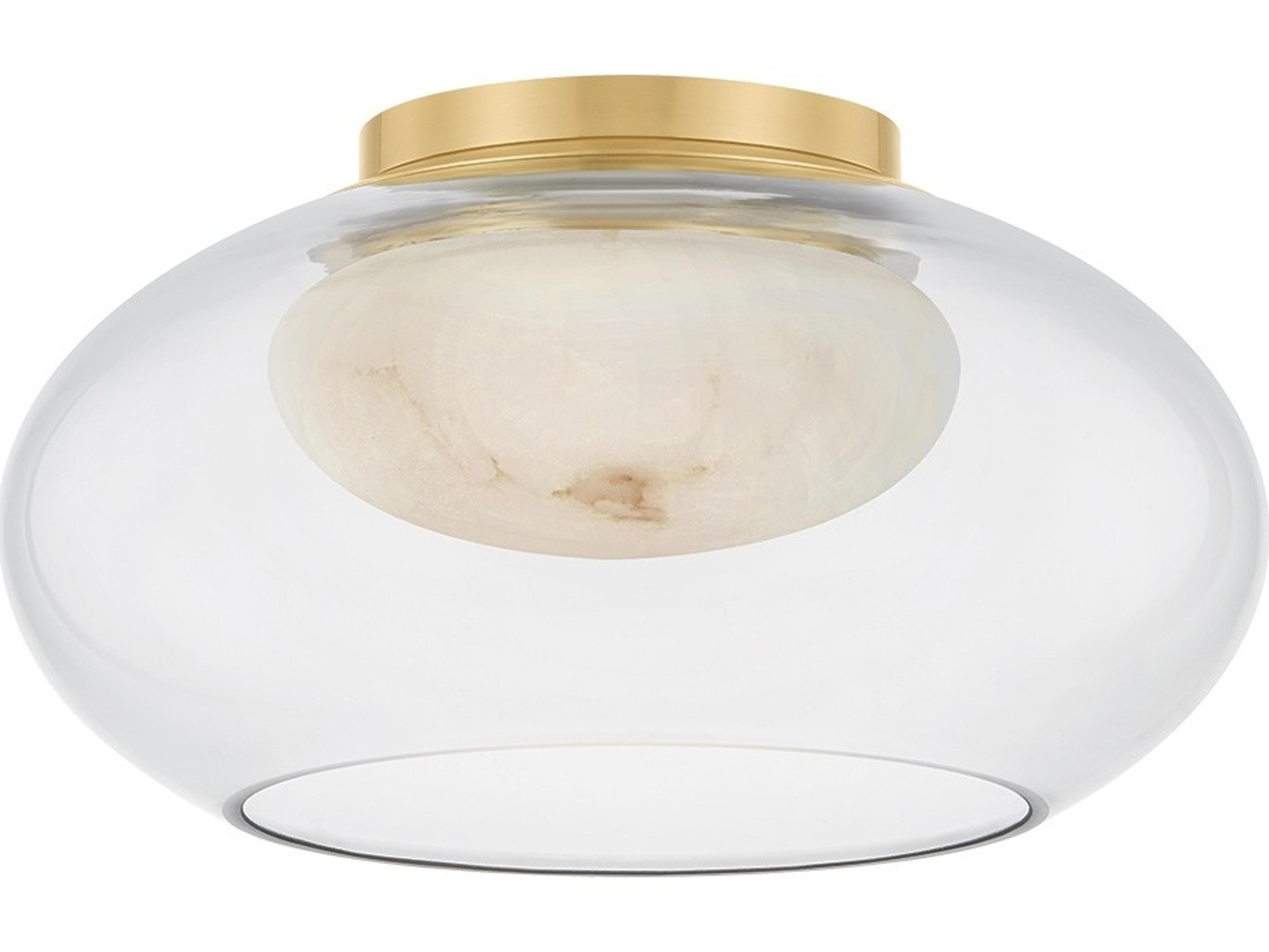 Hudson Valley Moore 1-Light Aged Brass Flush Mount