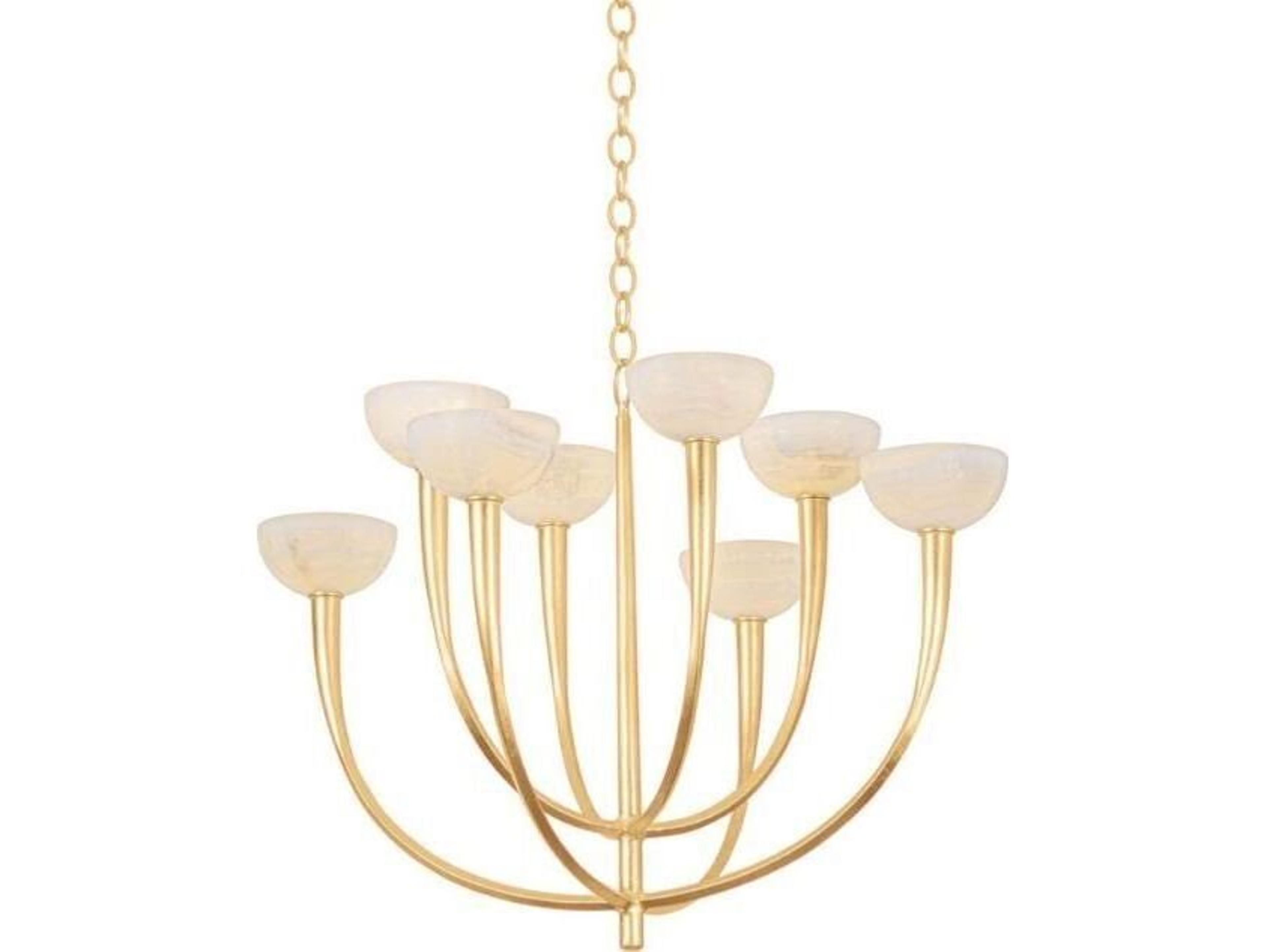 Maywood 8-Light Vintage Gold Leaf Chandelier