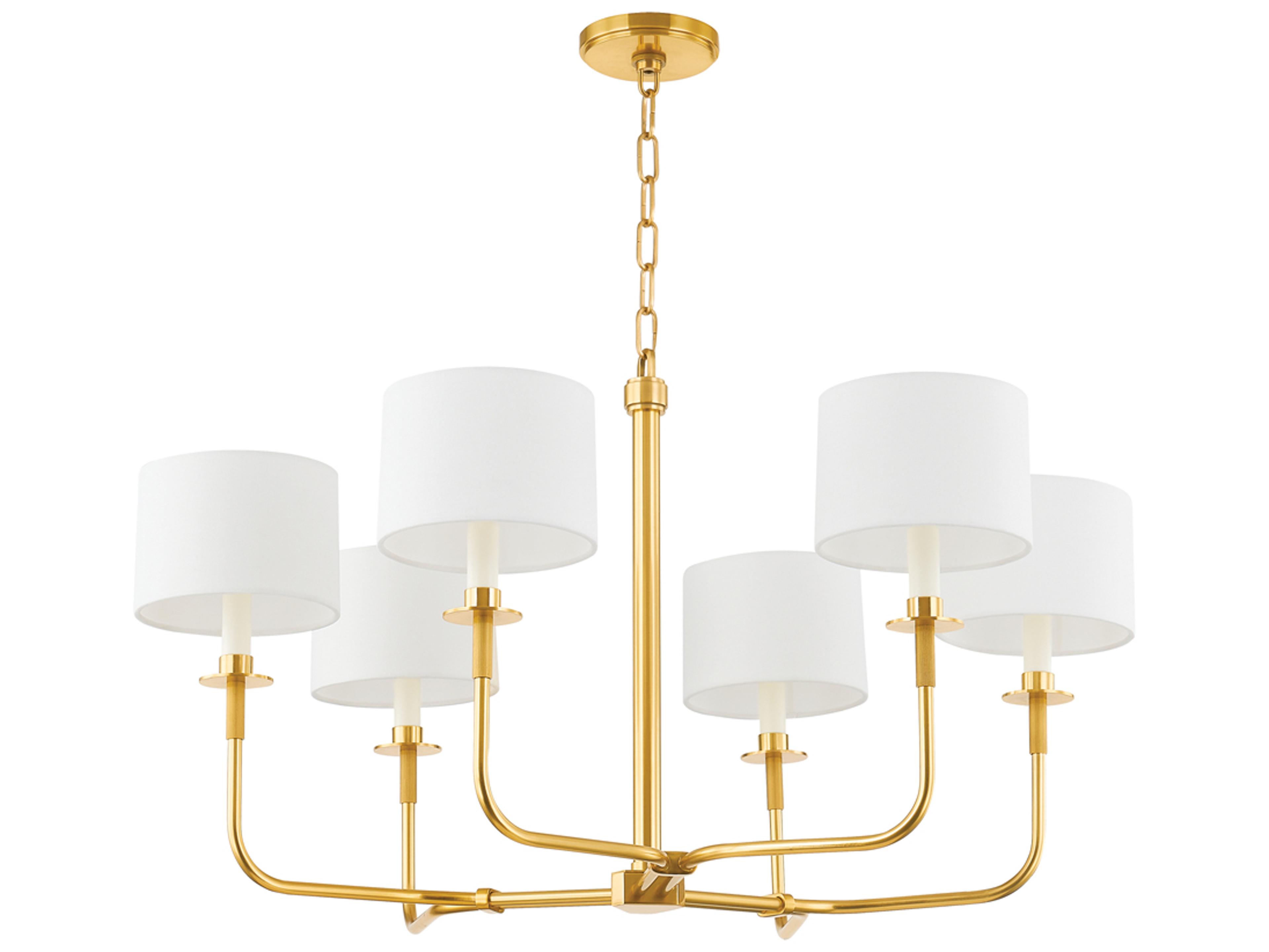 Paramus 6-Light Aged Brass Candelabra Drum Chandelier