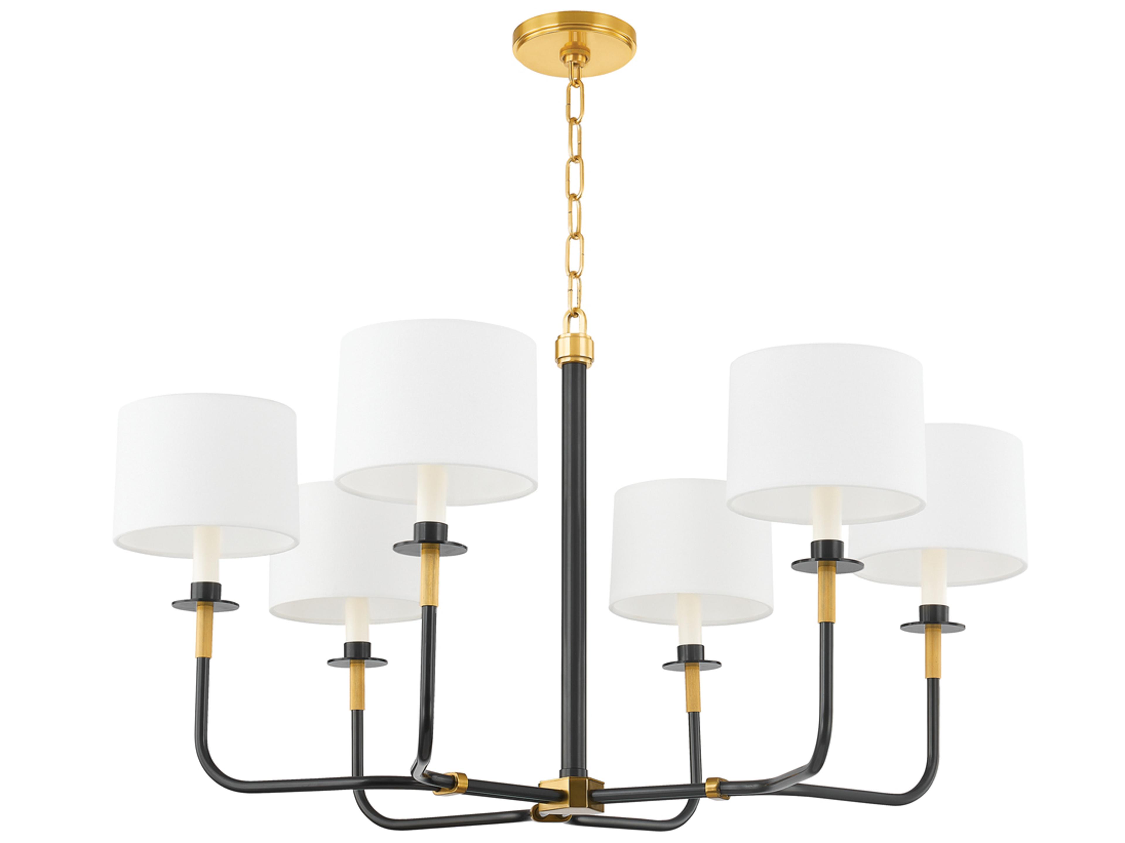Paramus 6-Light Aged Old Bronze Candelabra Drum Chandelier
