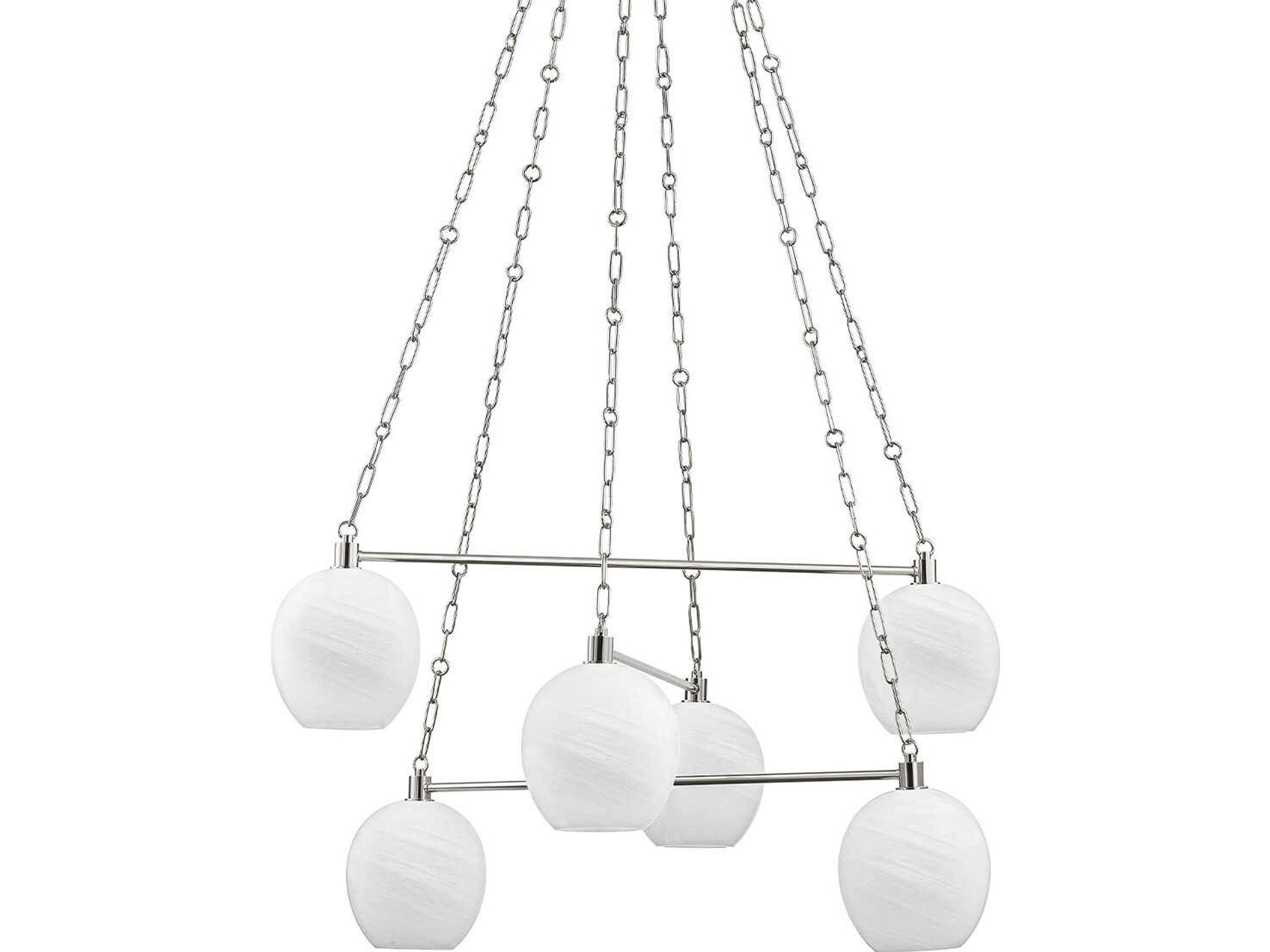 Hudson Valley Asbury Park 6-Light Polished Nickel Globe Chandelier