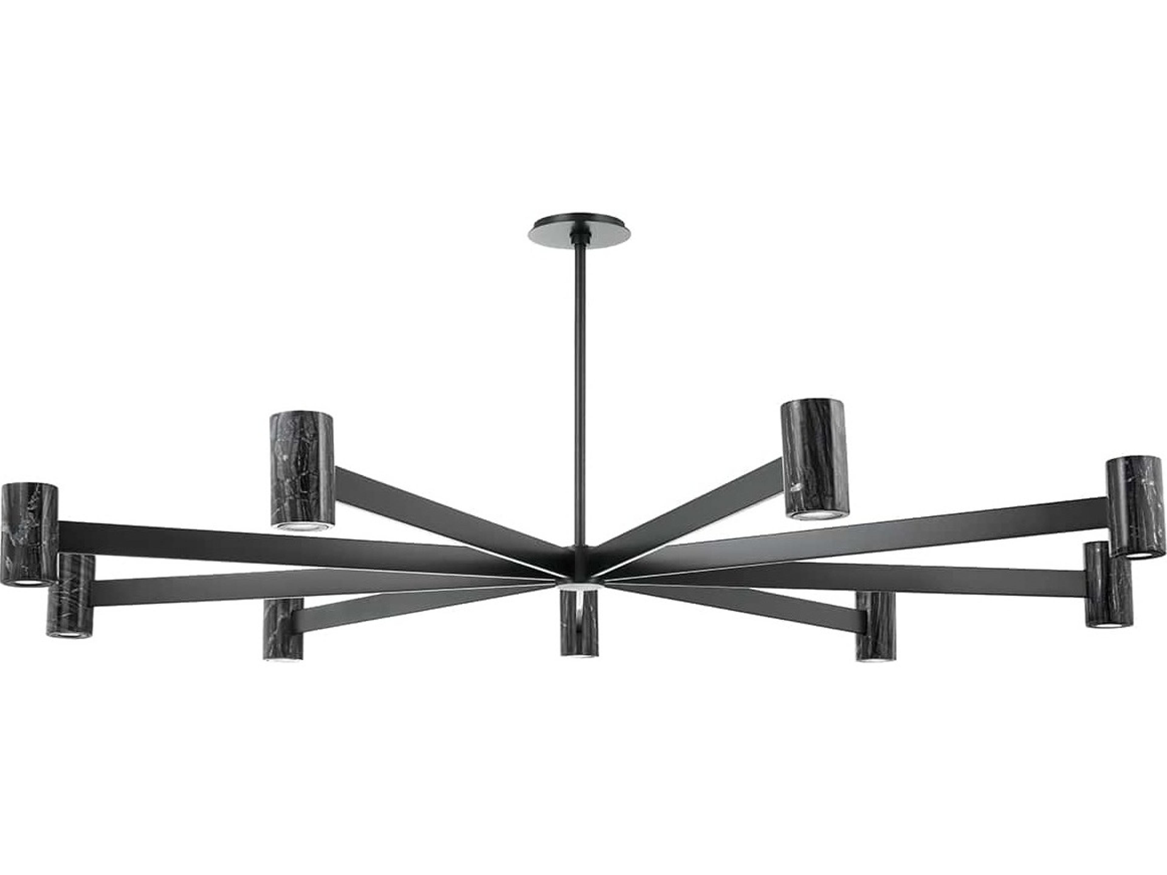 Hudson Valley Predock 9-Light Black Brass LED Cylinder Chandelier