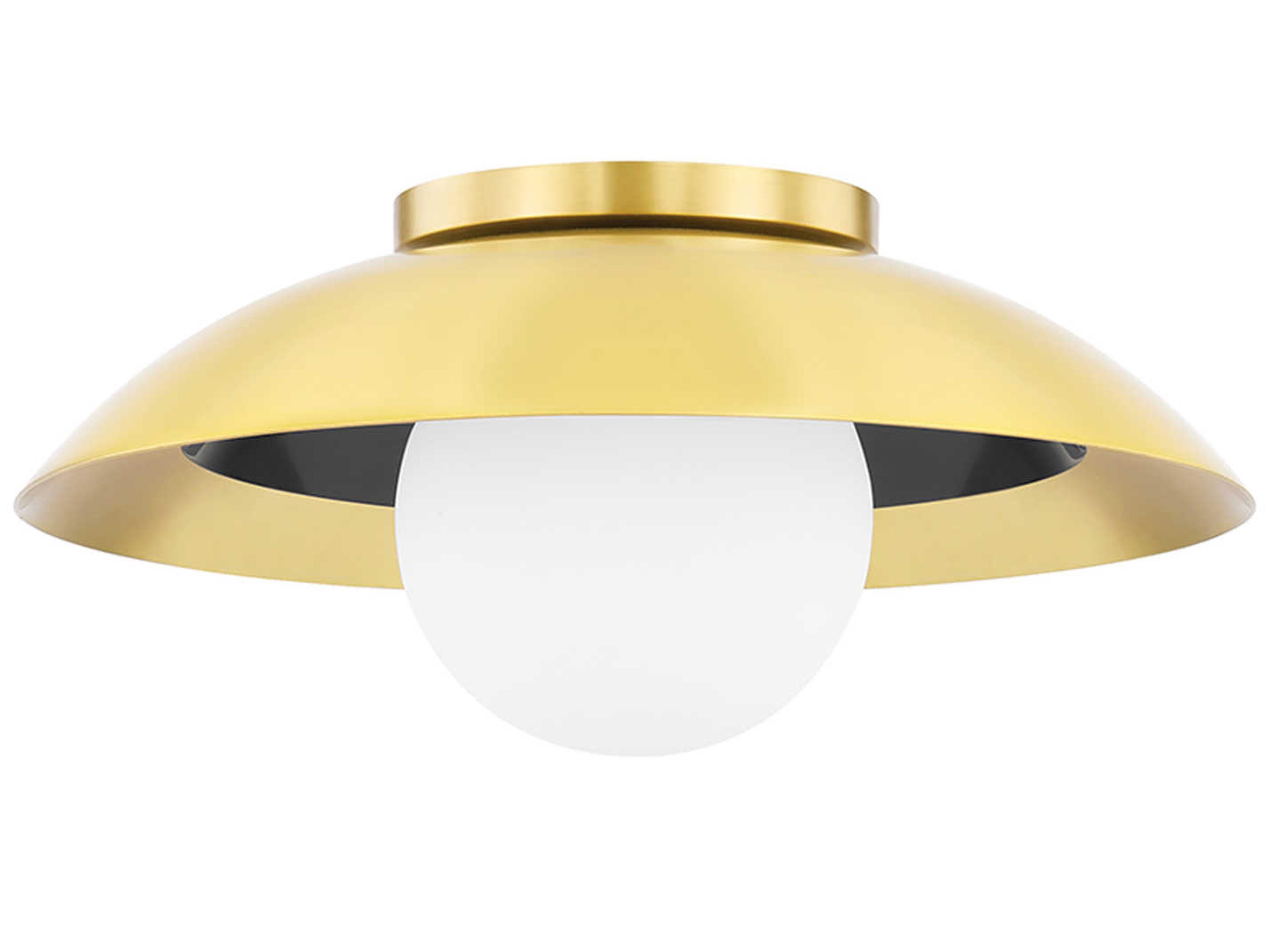 Hudson Valley Tobia 1-Light Aged Old Bronze Glass Globe Flush Mount