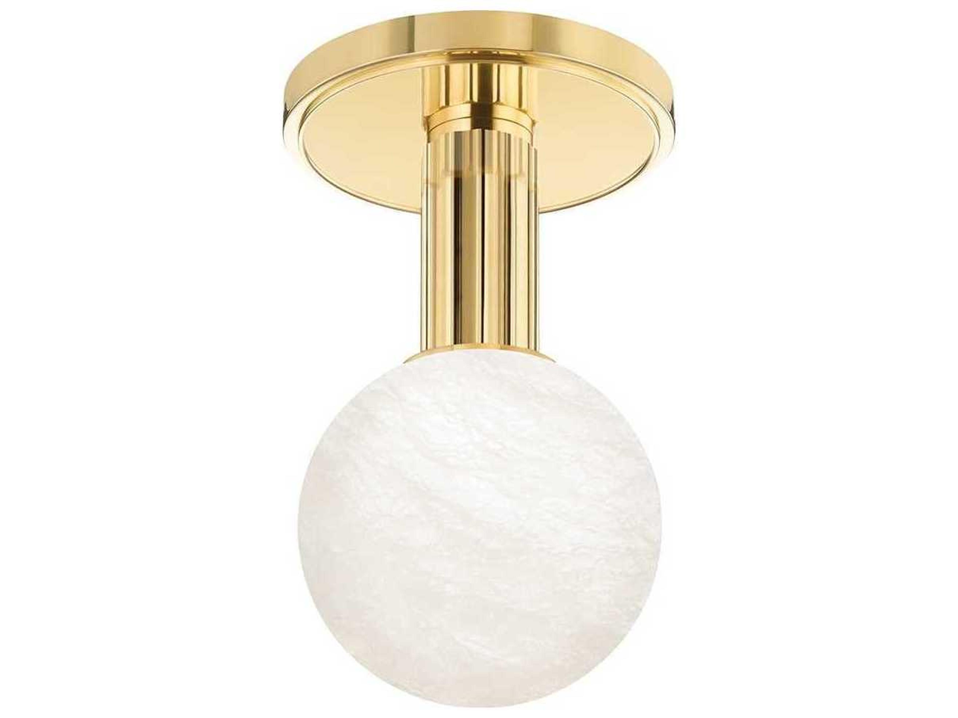Hudson Valley Murray Hill 1-Light Aged Brass LED Globe Semi Flush Mount