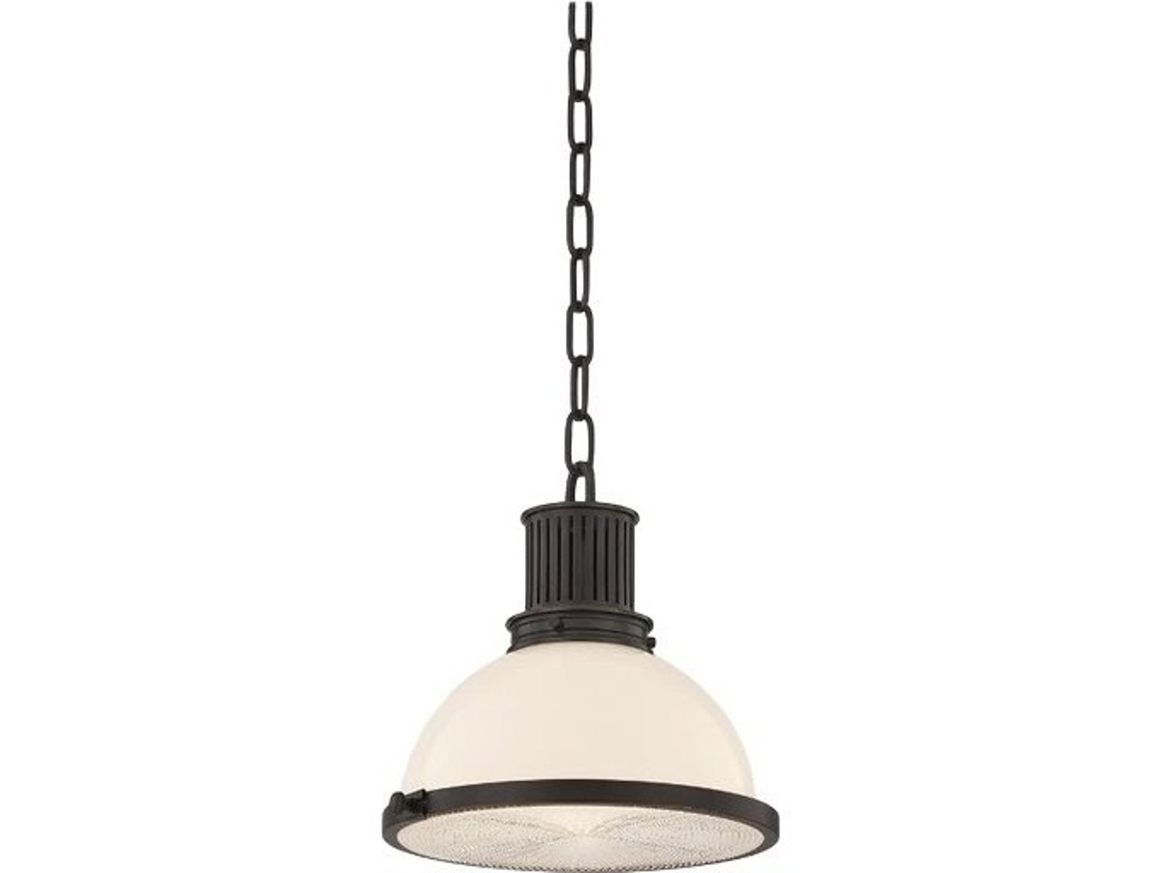 Pinesbridge 1-Light Distressed Bronze Black Dome Mini Pendant