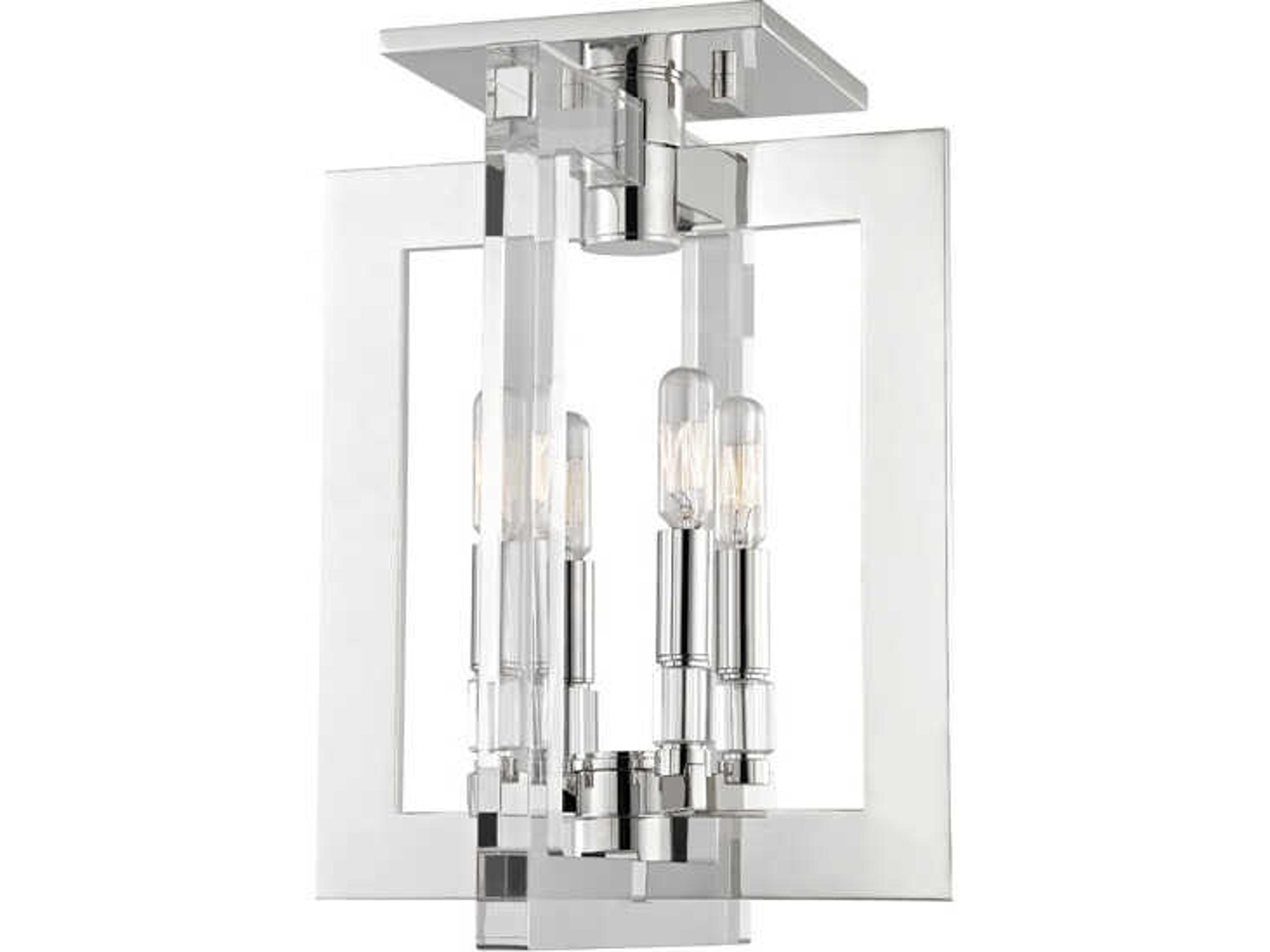Hudson Valley Wellington 4-Light Polished Nickel Semi Flush Mount