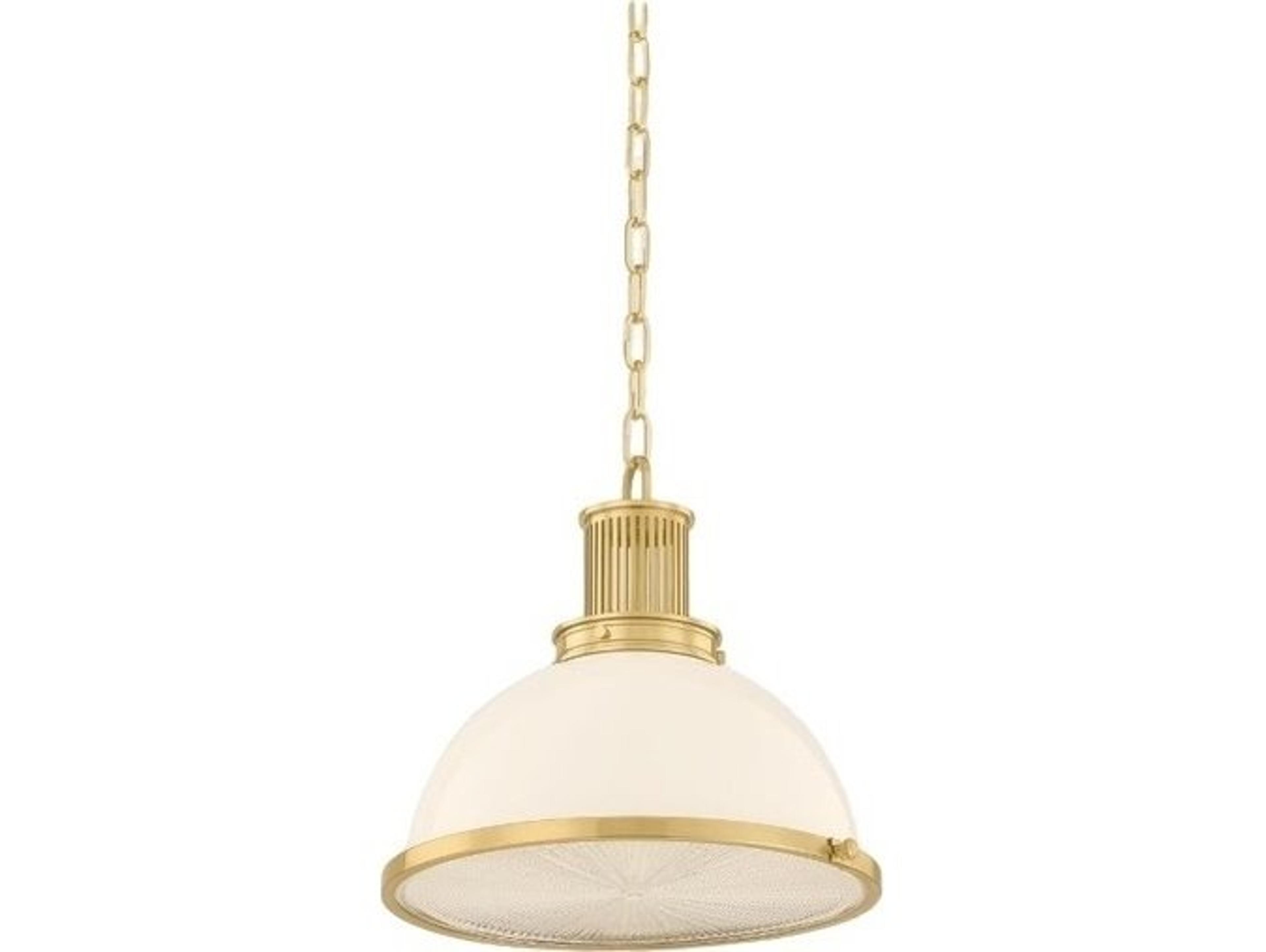 Pinesbridge 1-Light Aged Brass Dome Pendant
