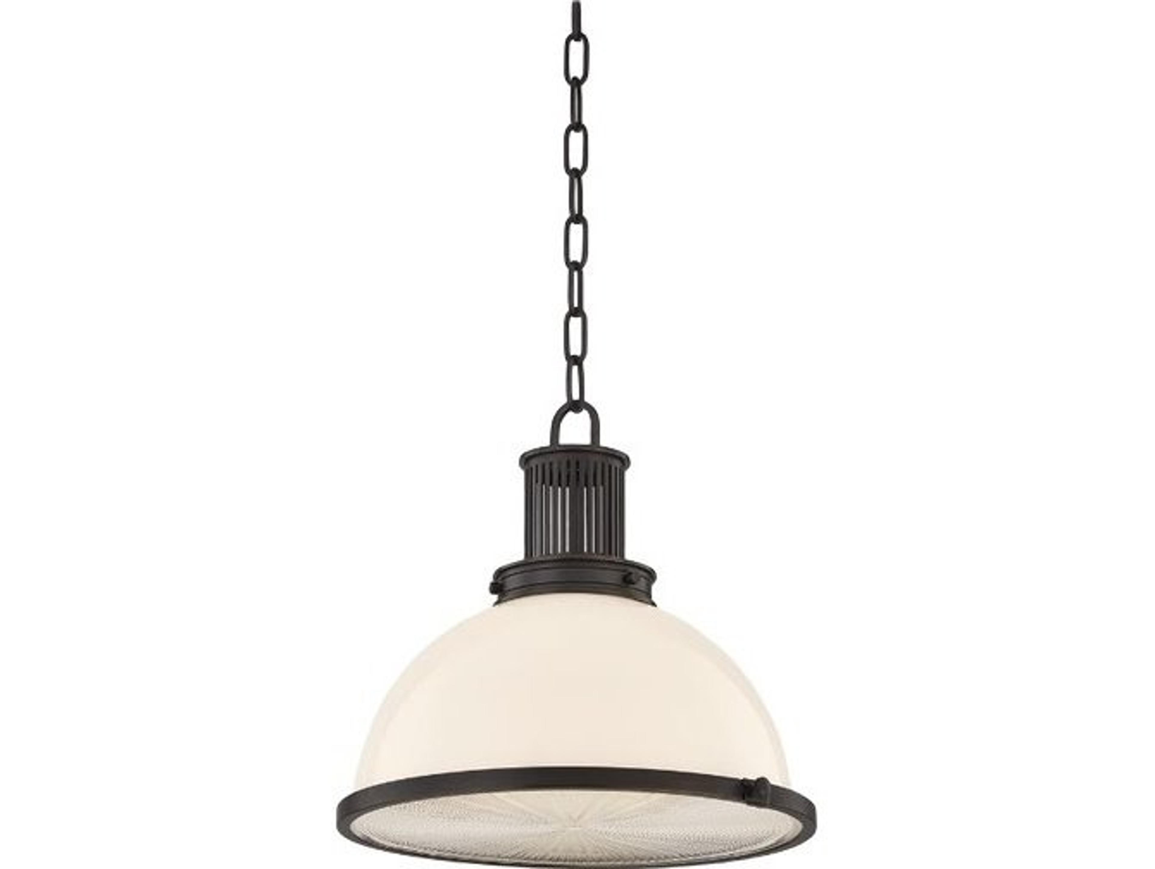 Pinesbridge 1-Light Distressed Bronze Black Dome Pendant