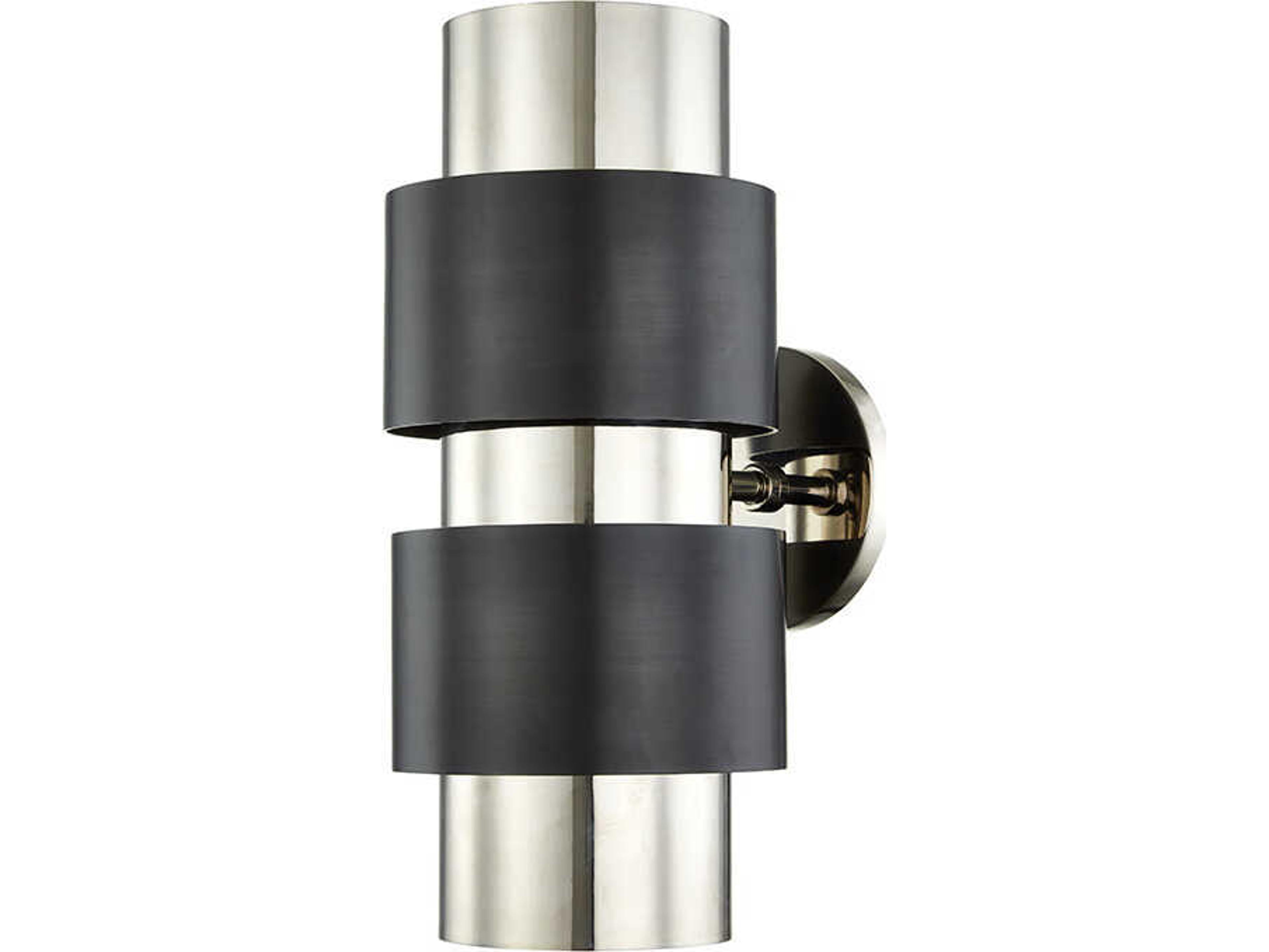 Hudson Valley Cyrus 2-Light Polished Nickel old Bronze Combo Wall Sconce