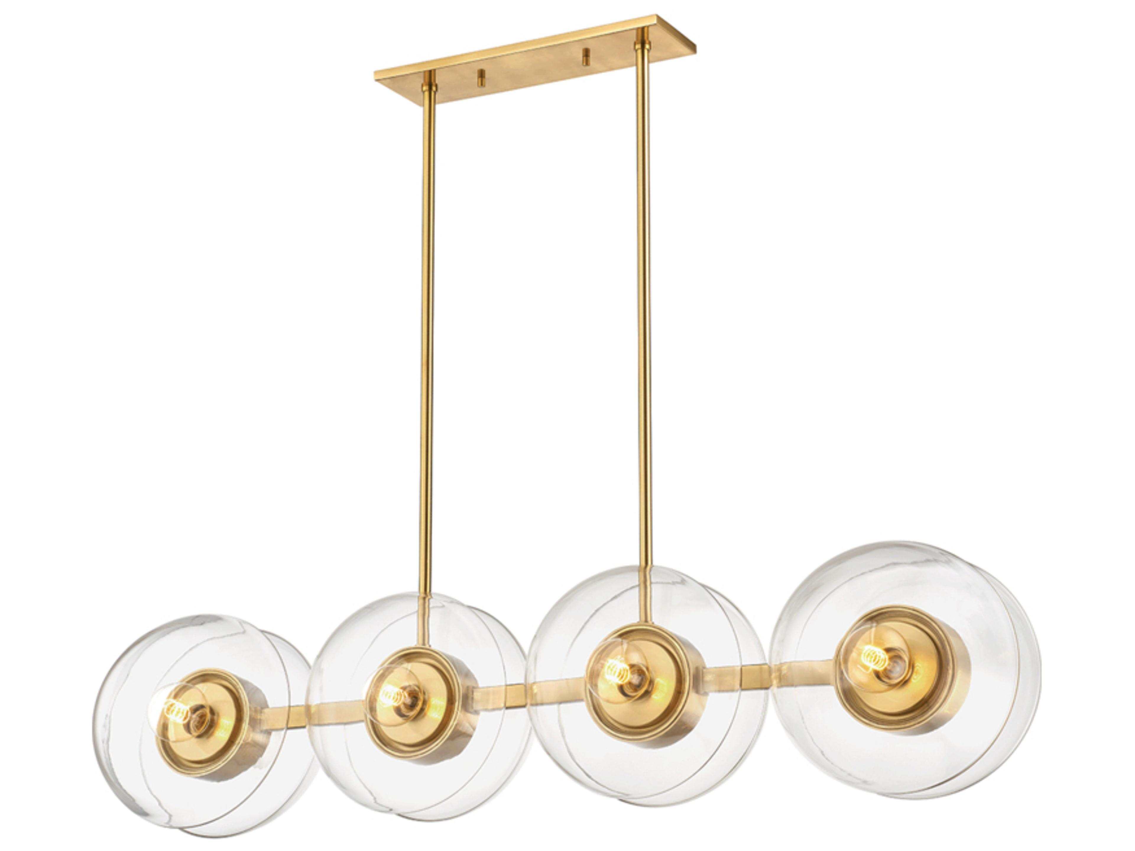 Hudson Valley Kert 8-Light Aged Brass Glass Round Island Pendant