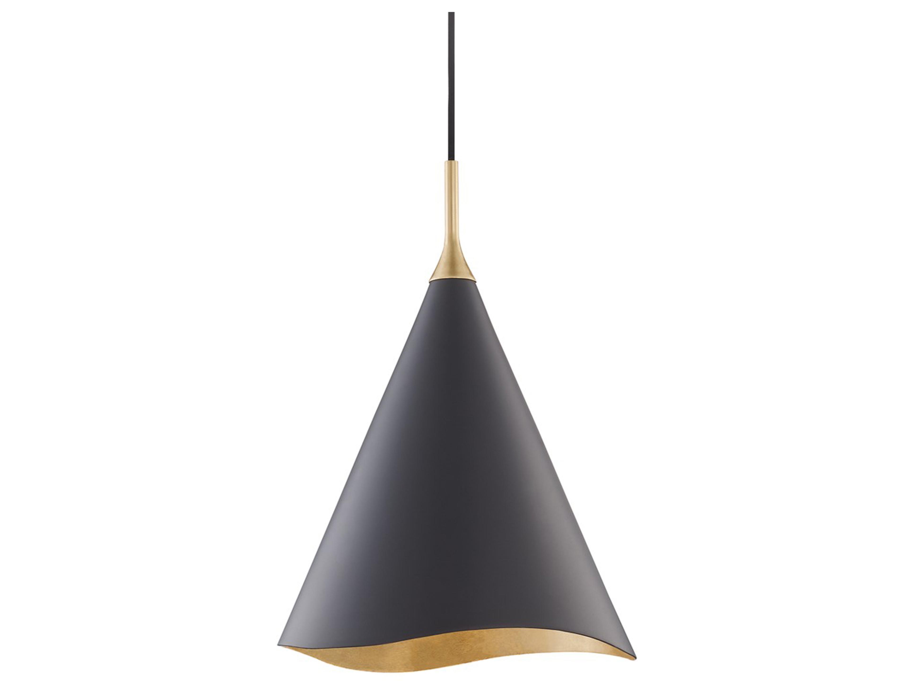 Hudson Valley Martini 1-Light Gold Leaf Black Combo Pendant