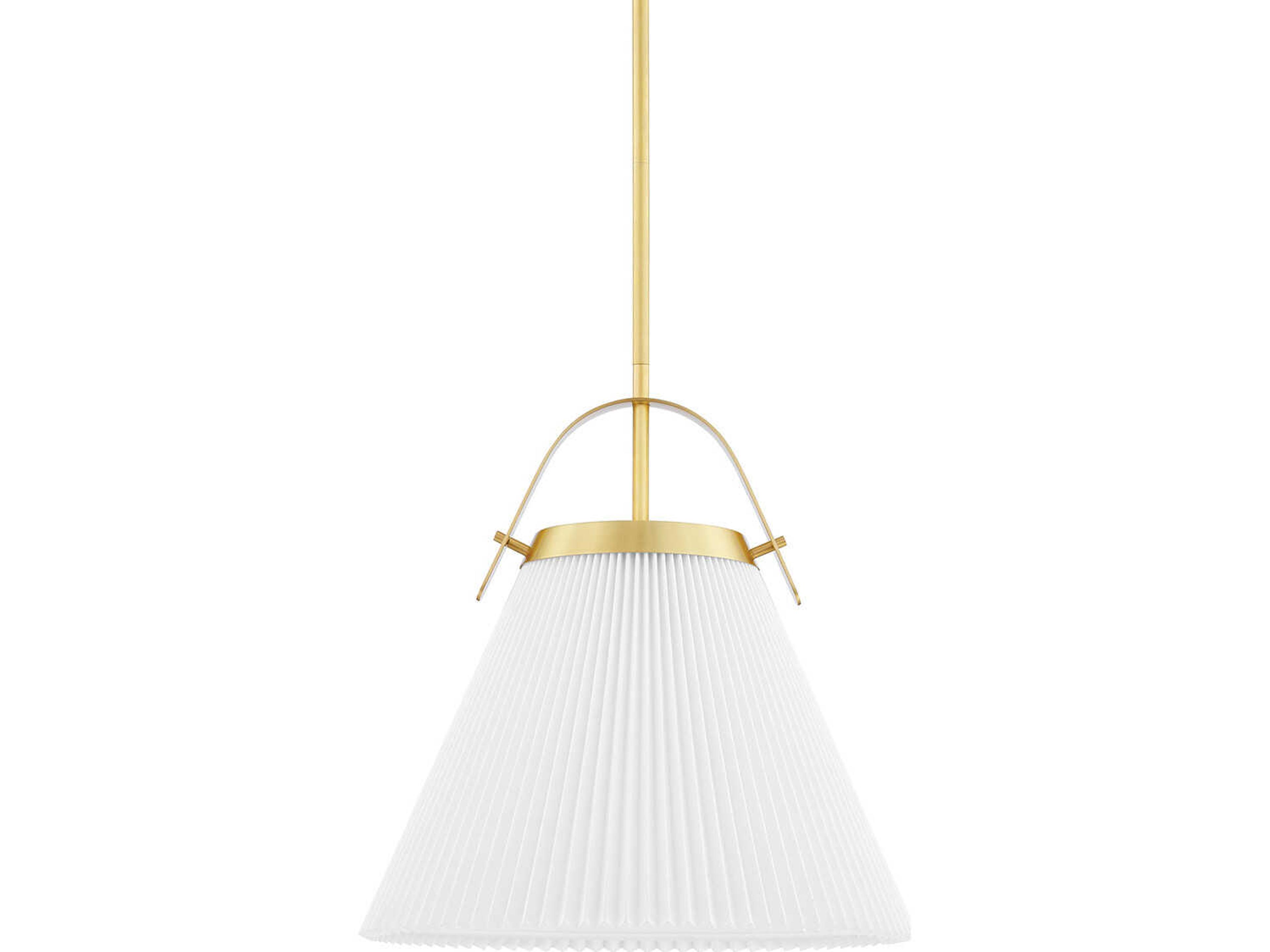 Hudson Valley Aldridge 1-Light Aged Brass White Pendant