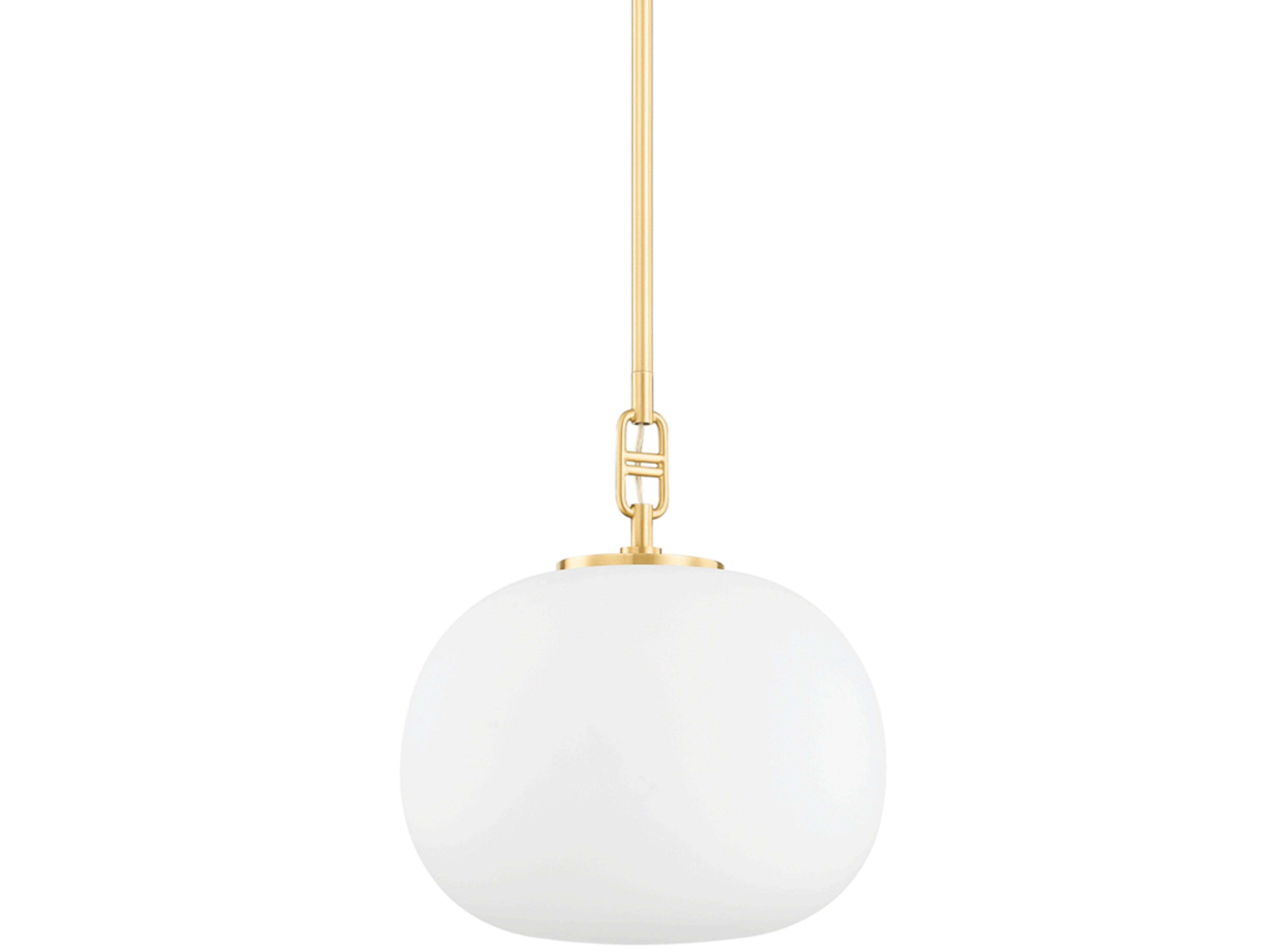 Hudson Valley Ingels 1-Light Aged Brass Glass Globe Mini Pendant