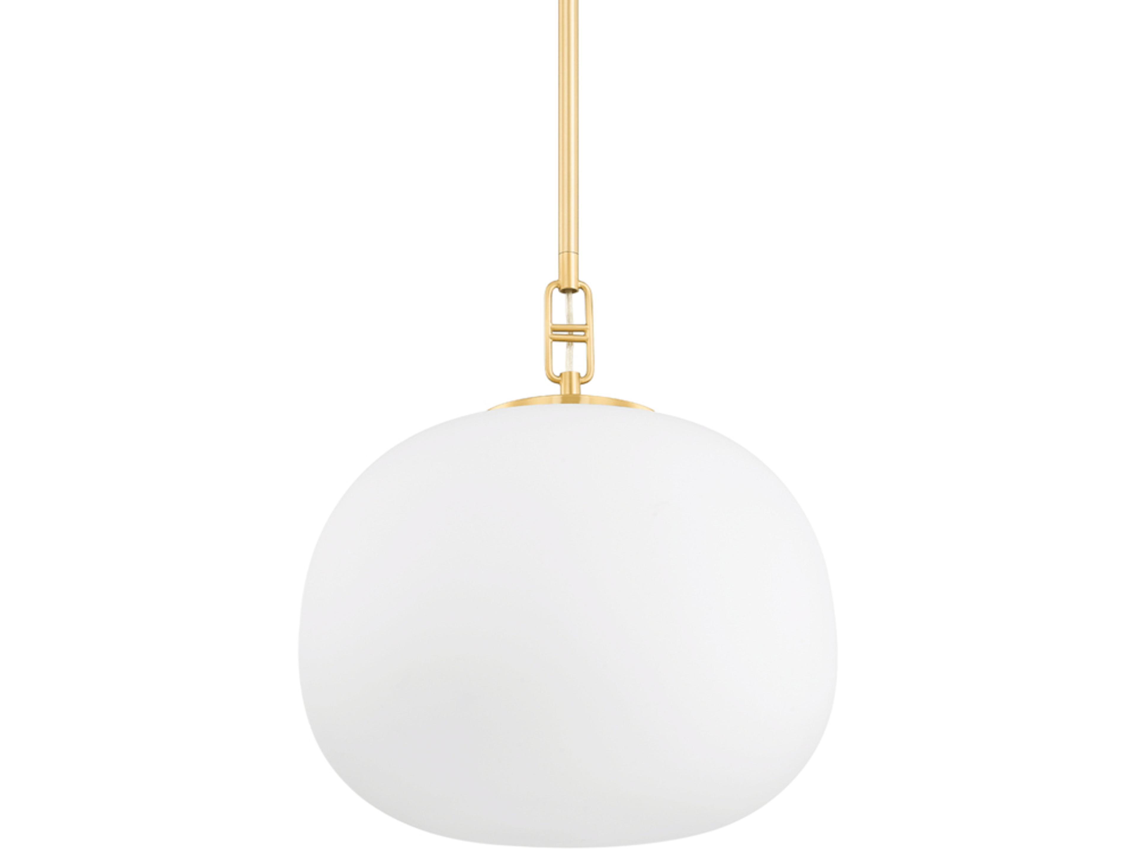 Hudson Valley Ingels 1-Light Aged Brass Glass Globe Pendant