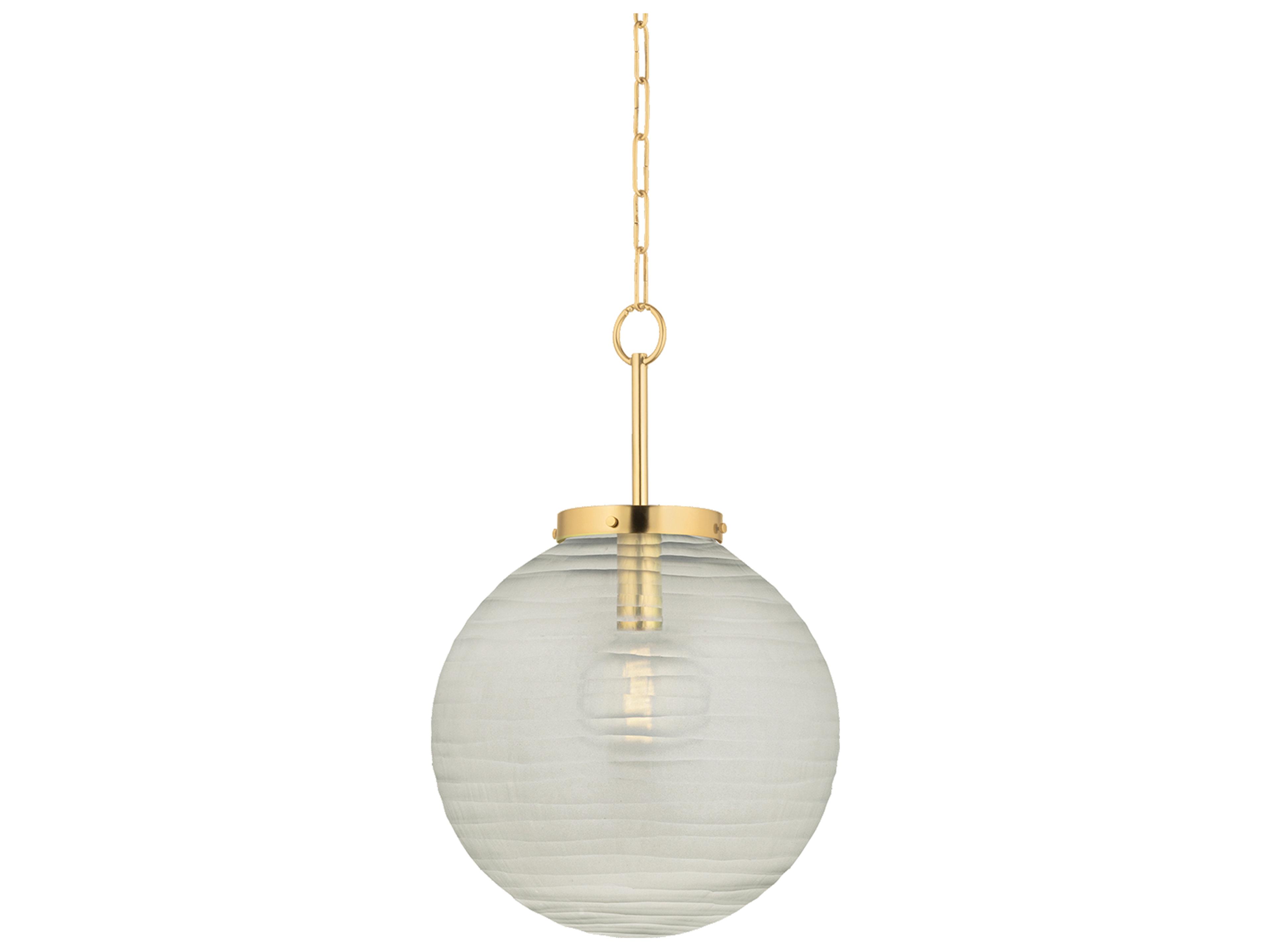 Hudson Valley Falls Mills 1-Light Aged Brass Globe Pendant