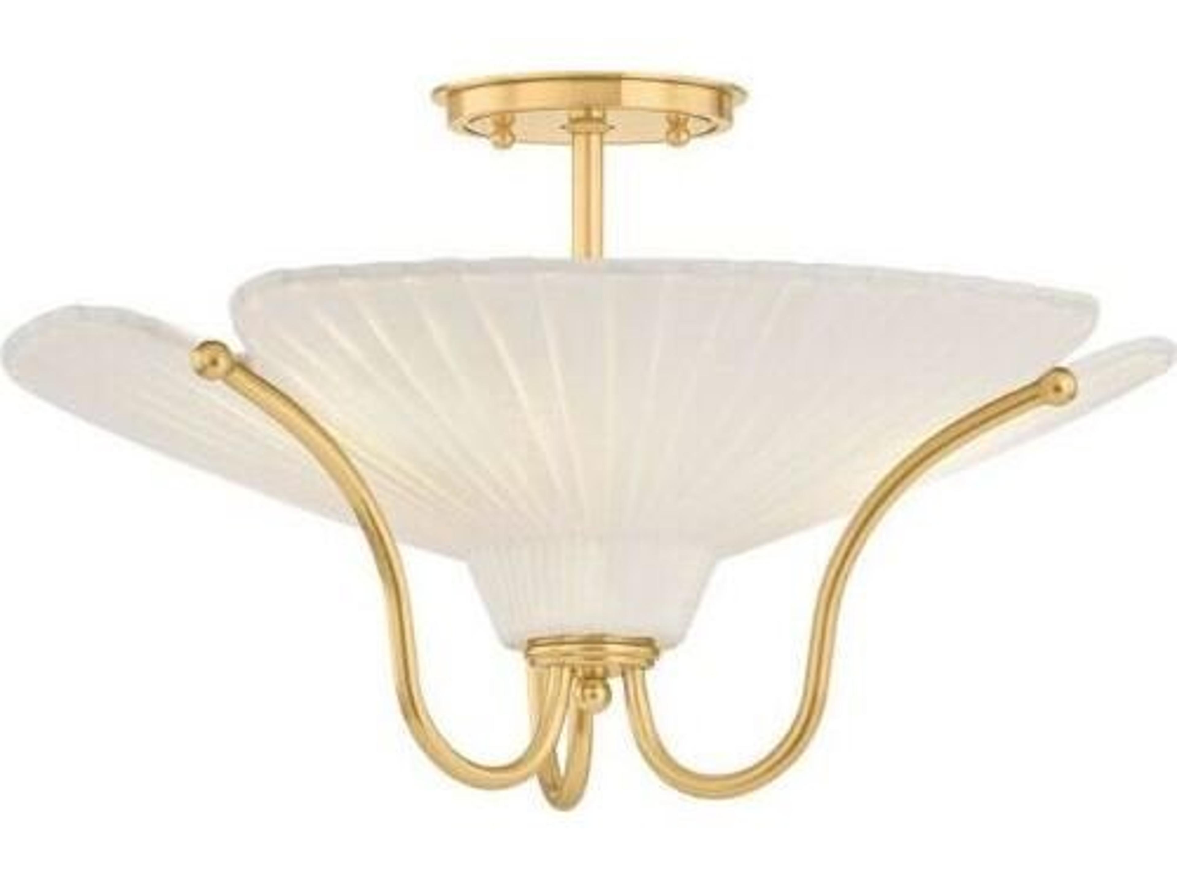 Hudson Valley Gerhard 3-Light Aged Brass Bowl Semi Flush Mount