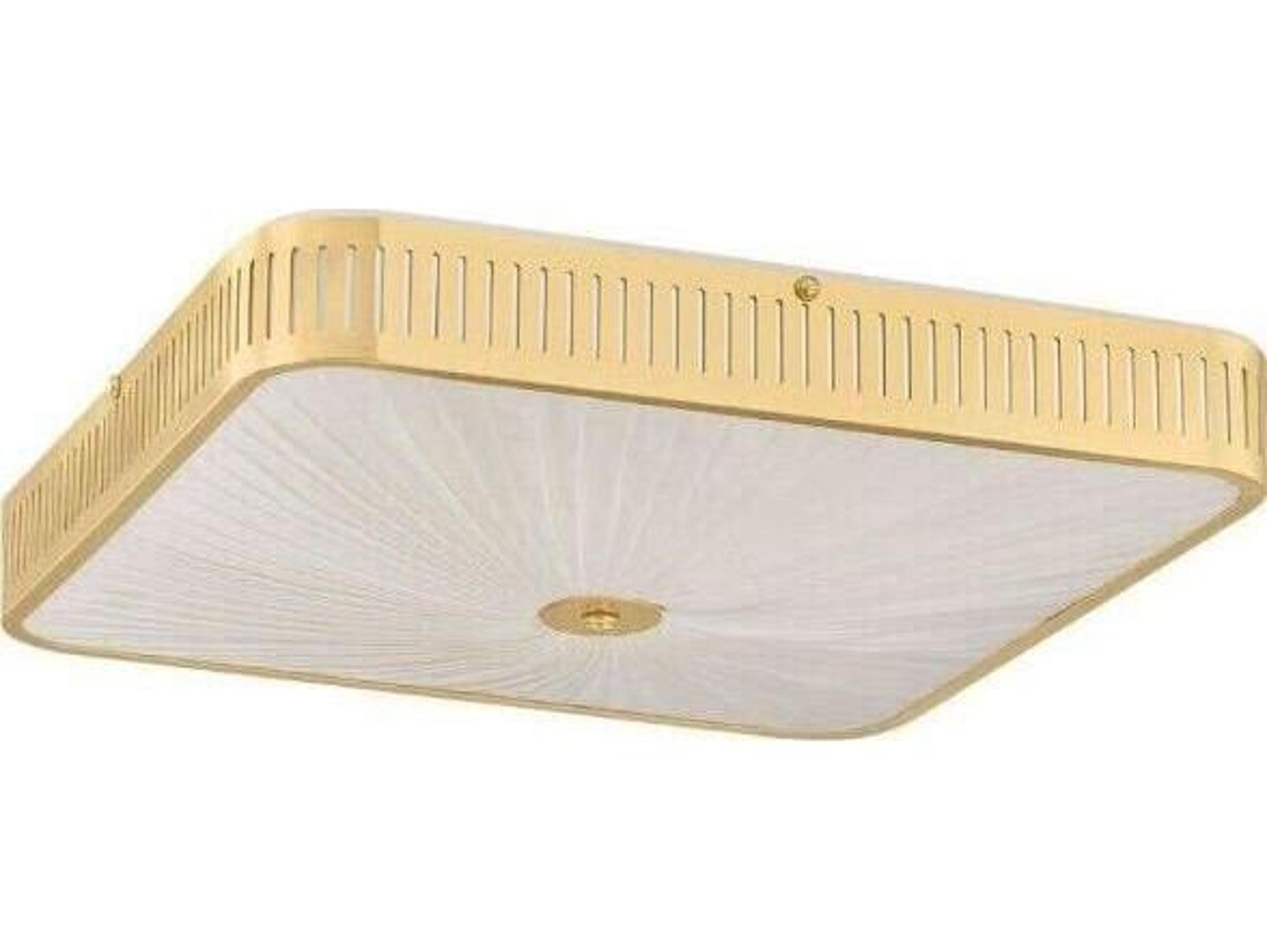 Hudson Valley Henri 6-Light Aged Brass Geometric Flush Mount