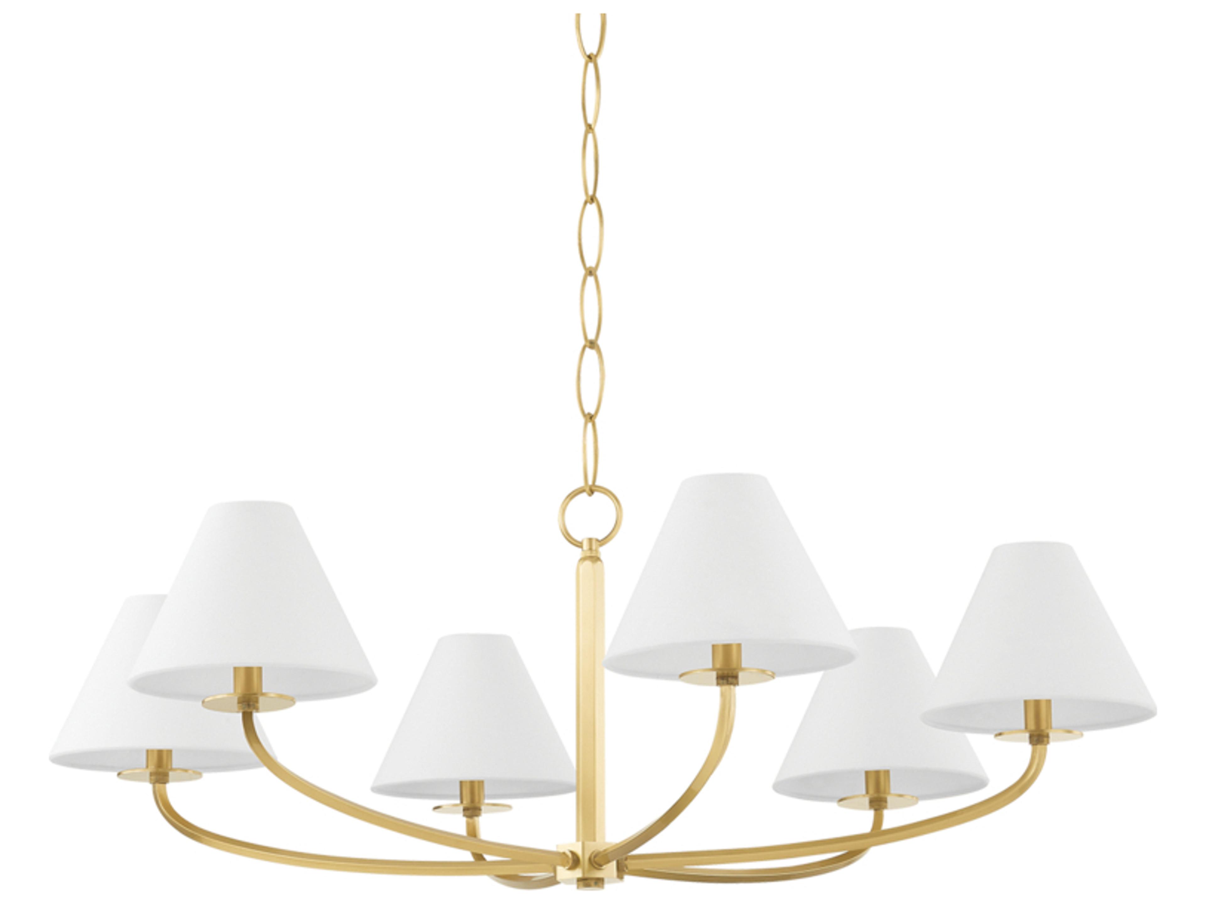 Hudson Valley Stacey 6-Light Aged Brass Empire Chandelier
