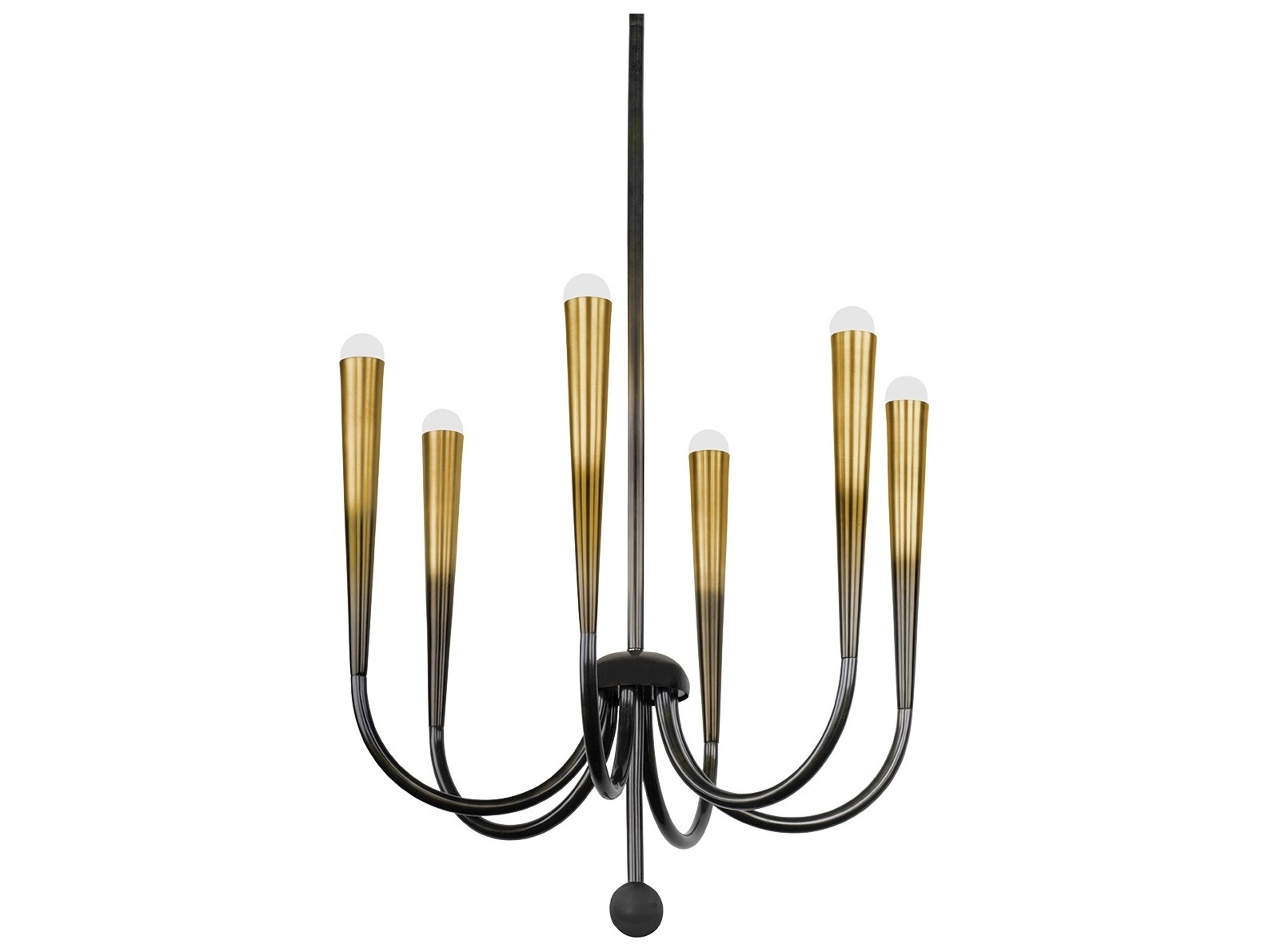 Hudson Valley Adley 6-Light Gradient Brass Linear Chandelier
