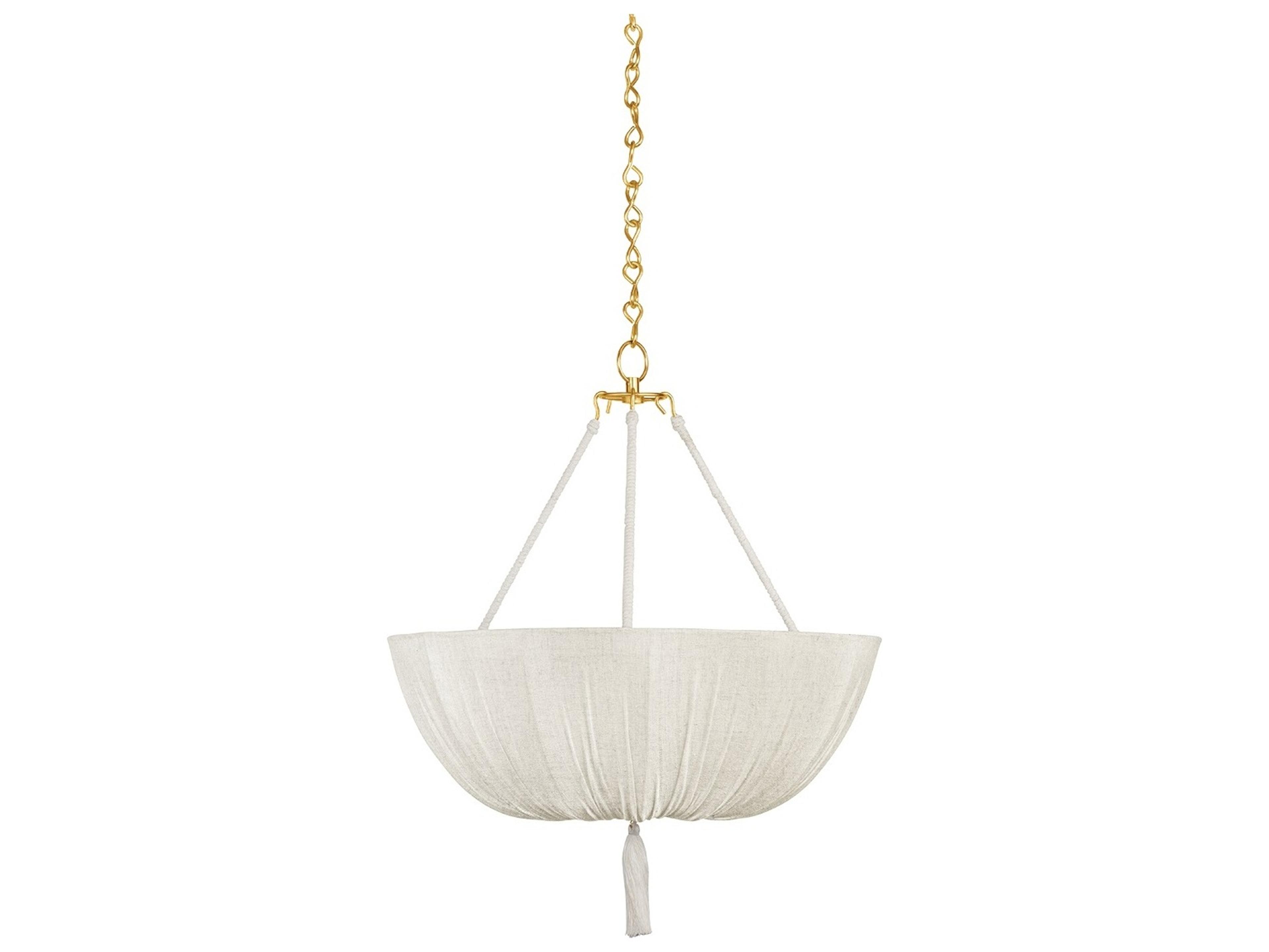 Hudson Valley Carolina 3-Light Aged Brass White Pendant