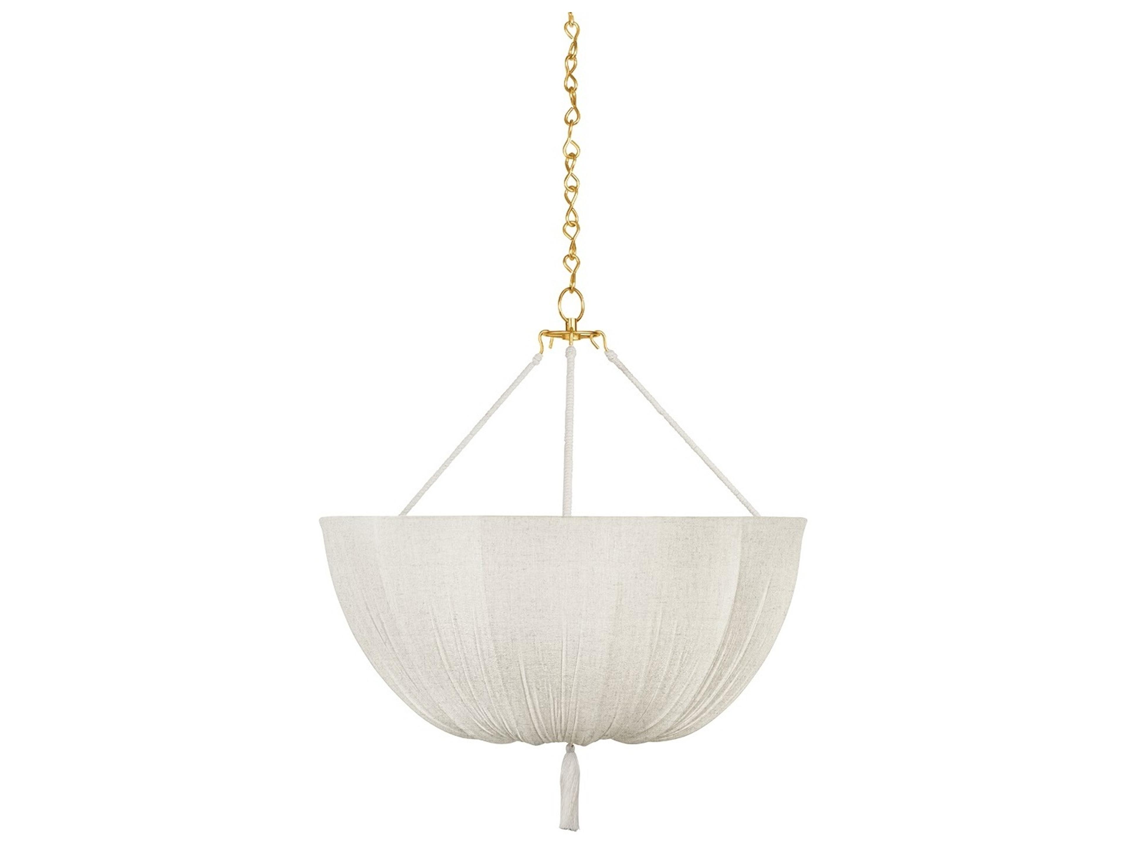 Hudson Valley Carolina 3-Light Aged Brass White Pendant