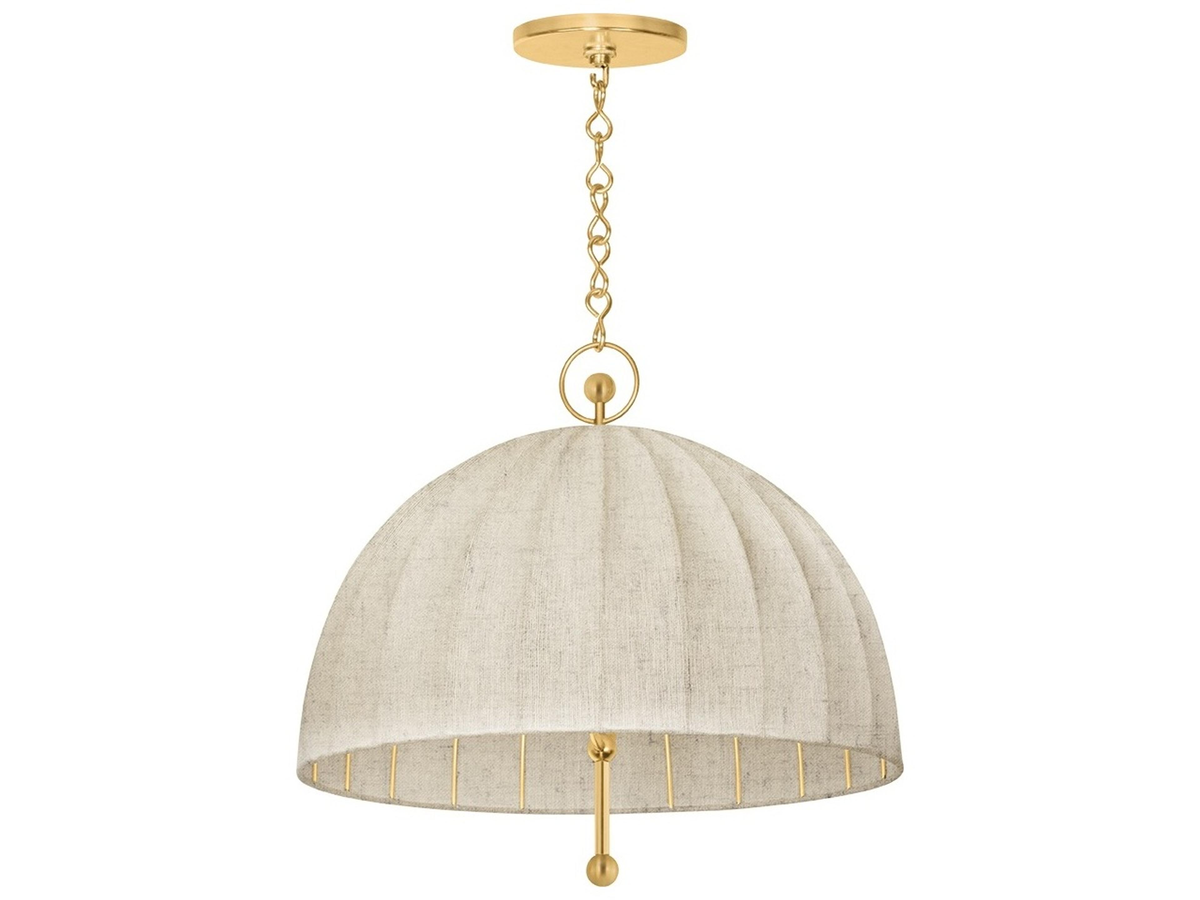 Hudson Valley Palmetto 1-Light Aged Brass Dome Pendant