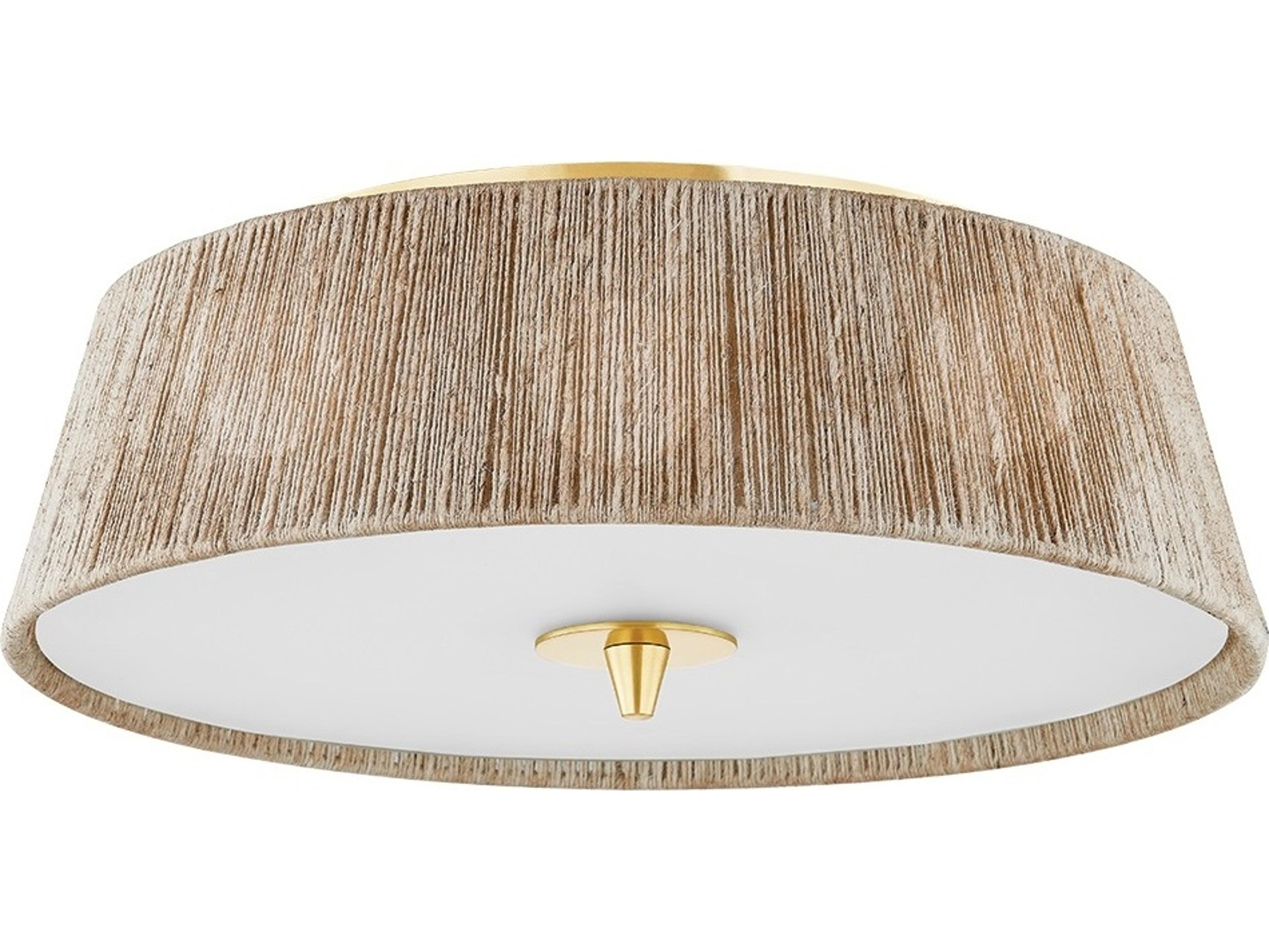 Hudson Valley George 3-Light Aged Brass Flush Mount