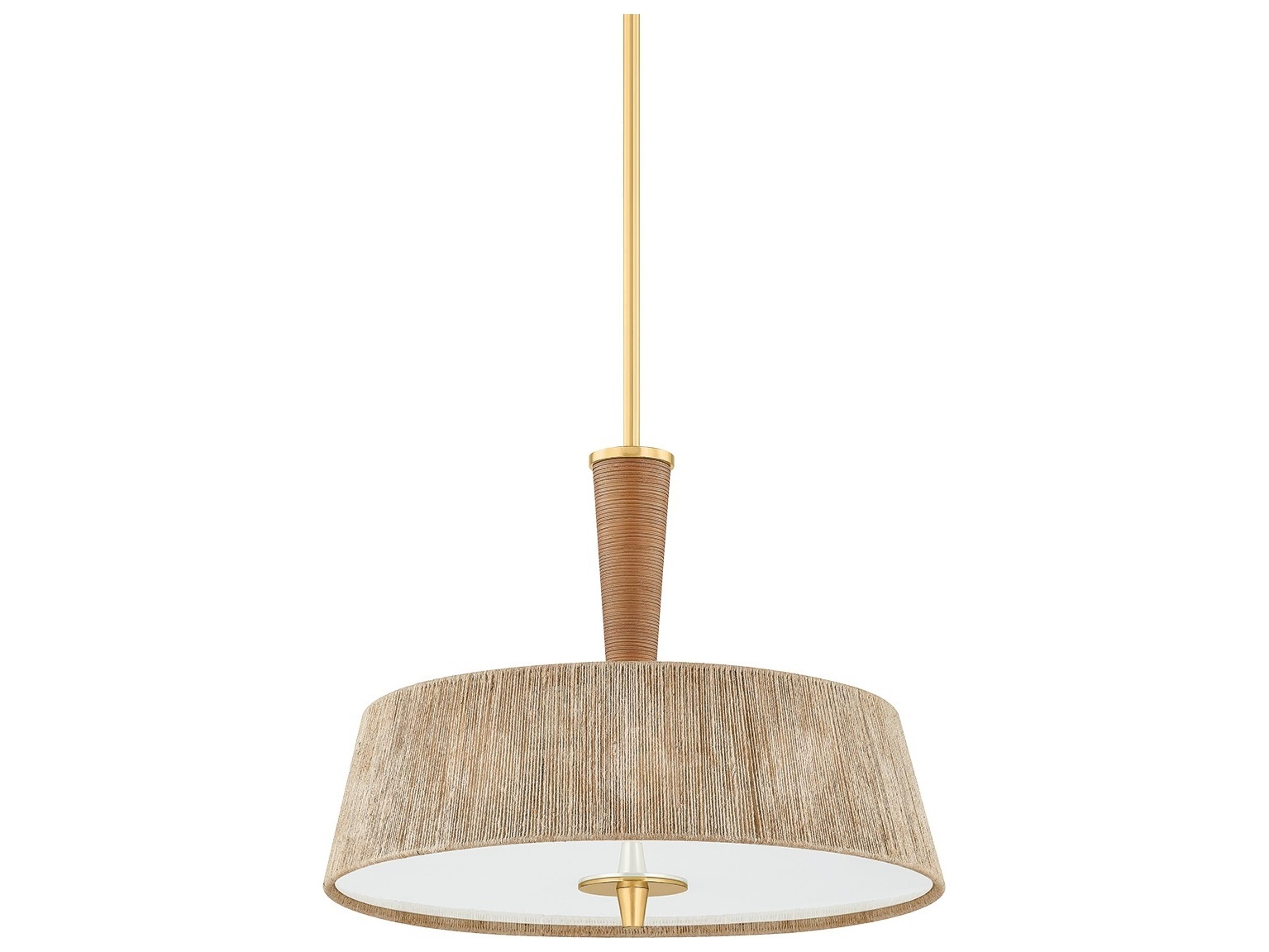 Hudson Valley George 3-Light Aged Brass Pendant
