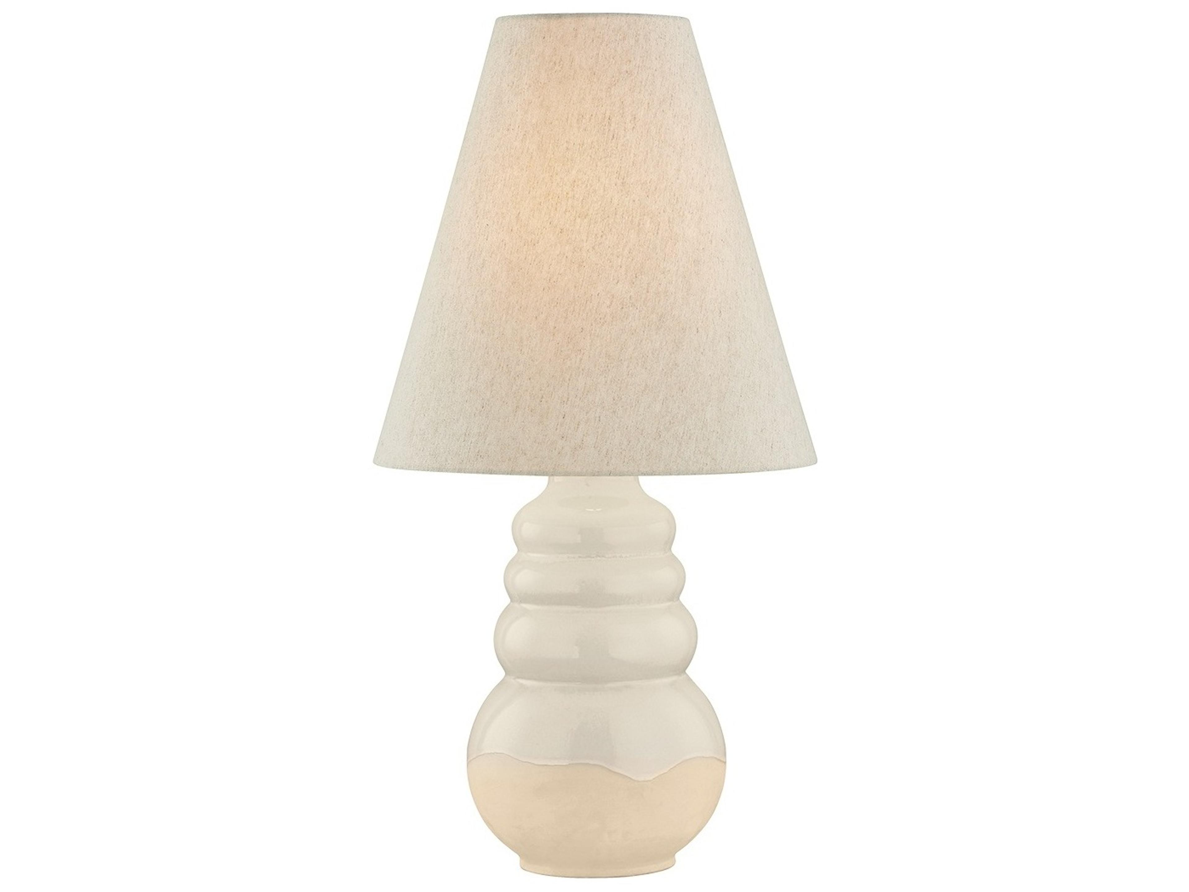 Hudson Valley Tybee Aged Brass Ceramic Elemental White Natural Linen Fabric Buffet Lamp