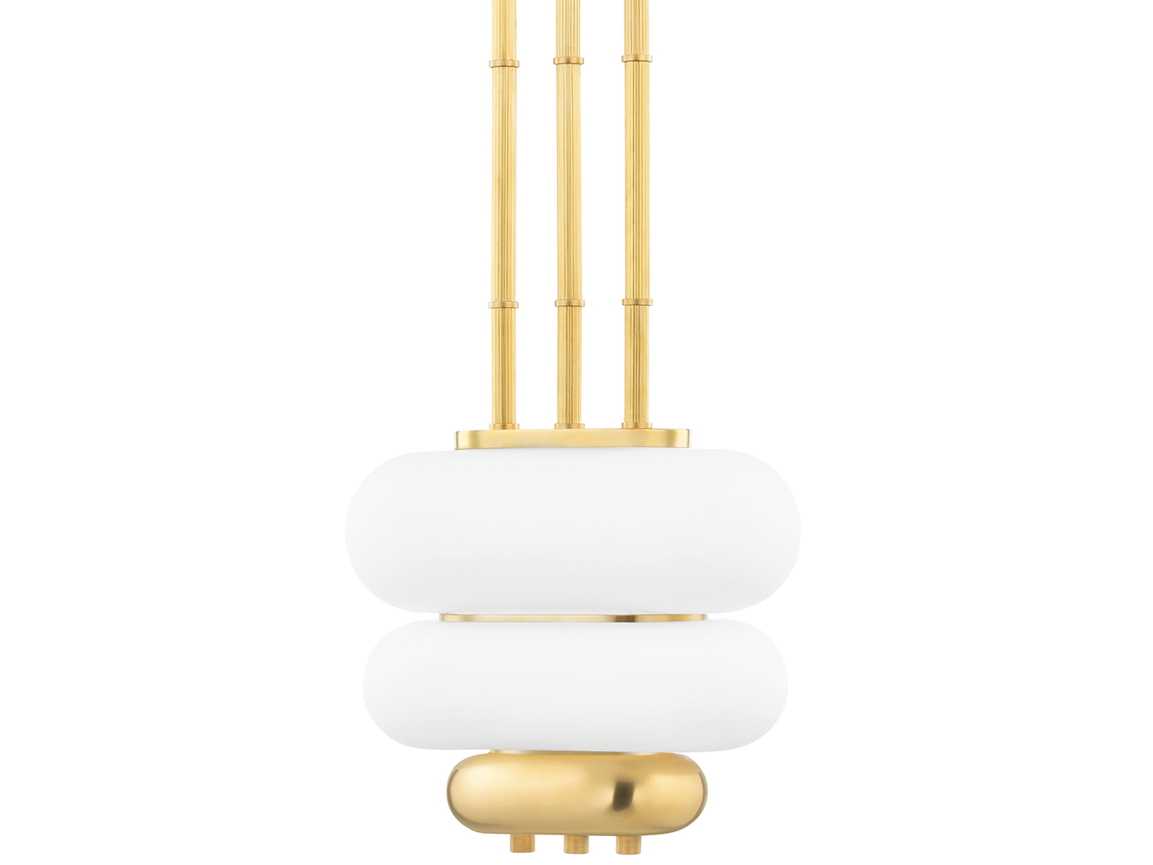 Hudson Valley Palisade 2-Light Aged Brass Round Mini Pendant