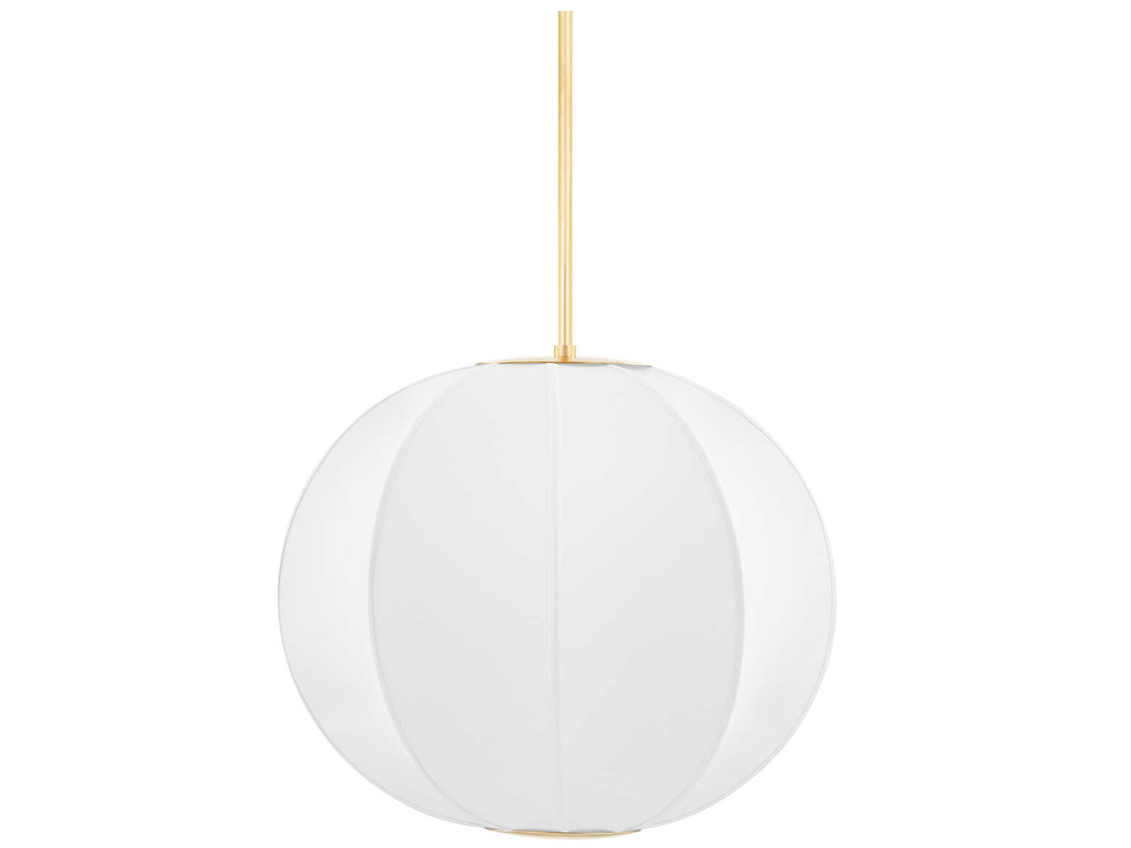 Hudson Valley Jupiter 1-Light Aged Brass White Globe Pendant