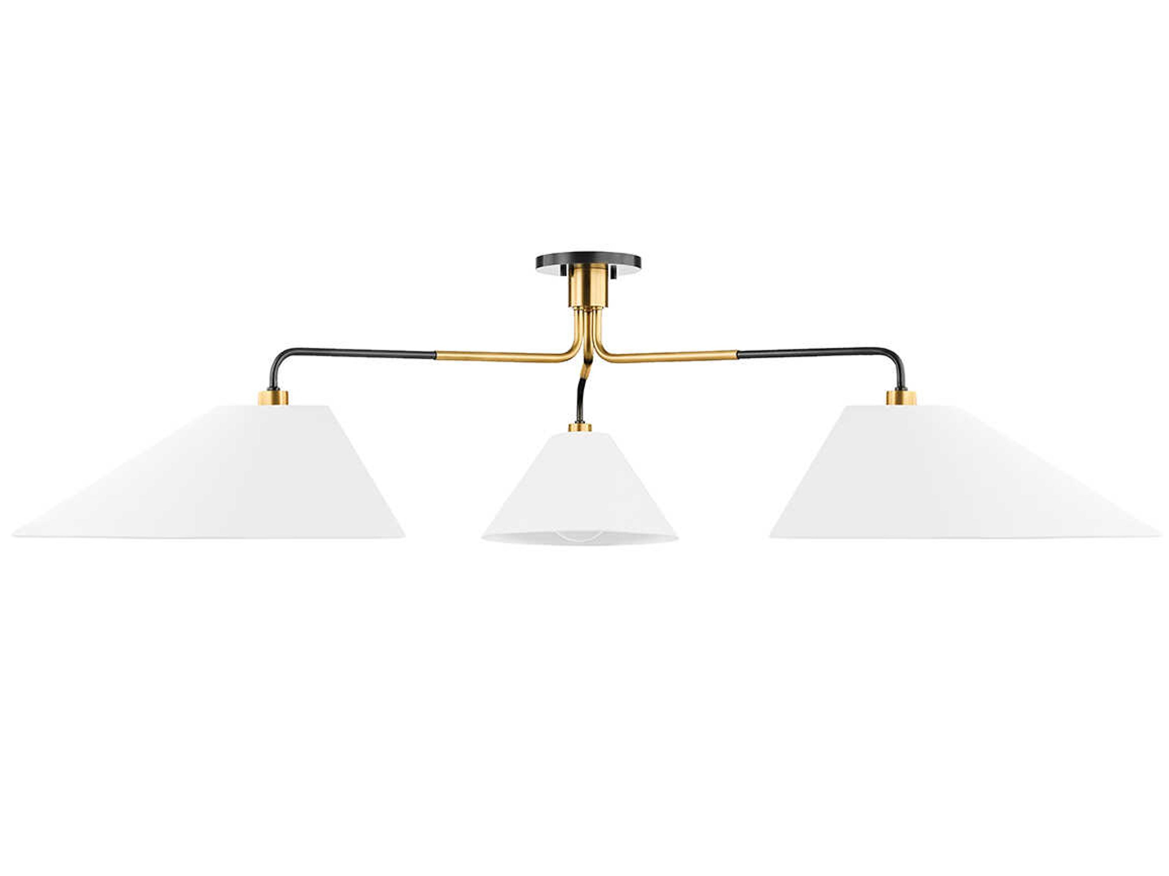Hudson Valley Duo 3-Light Aged Old Bronze Black Linear Semi Flush Mount