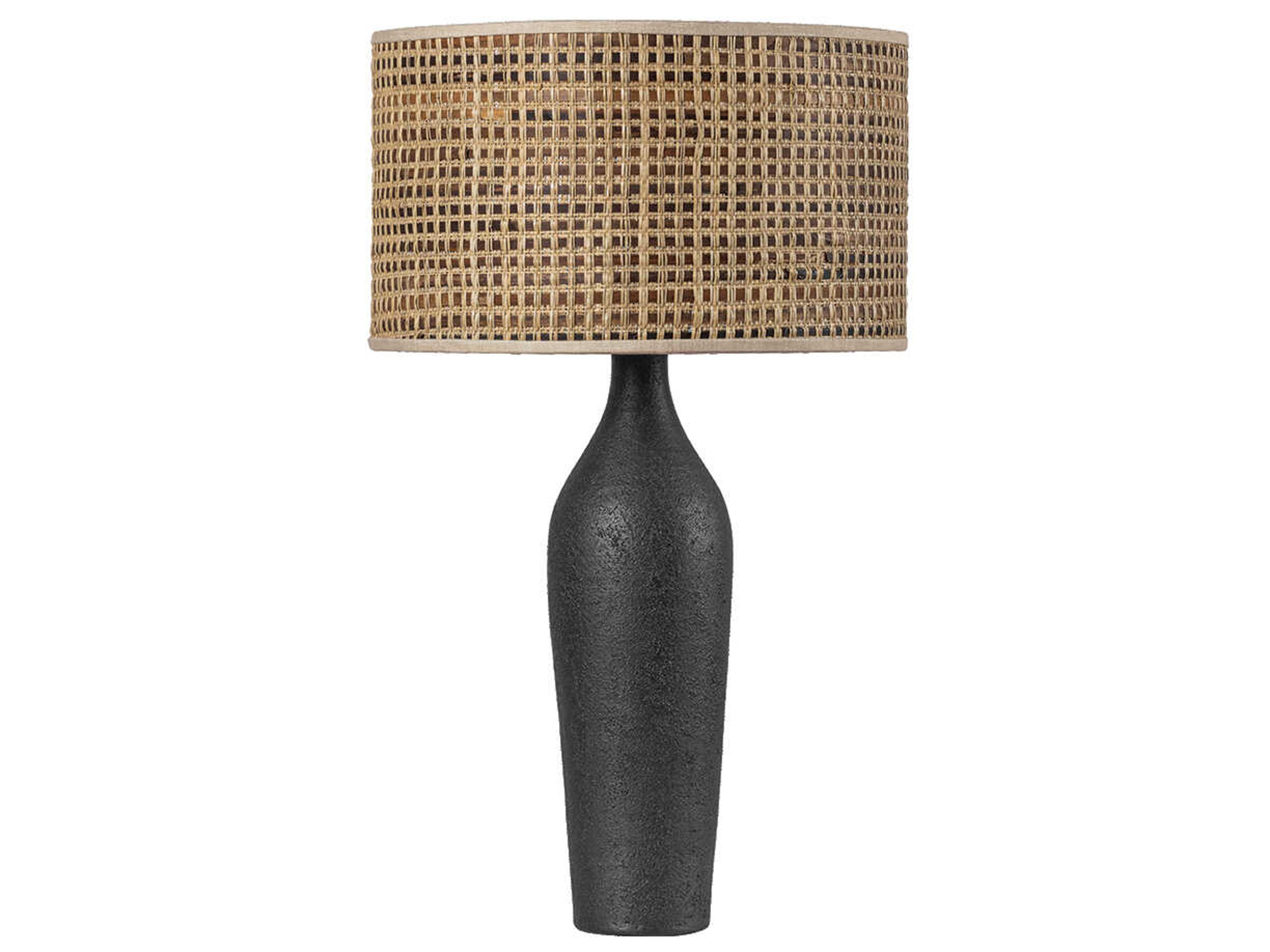 Hudson Valley Wingdale Aged Brass Ceramic Black Ash Buffet Lamp