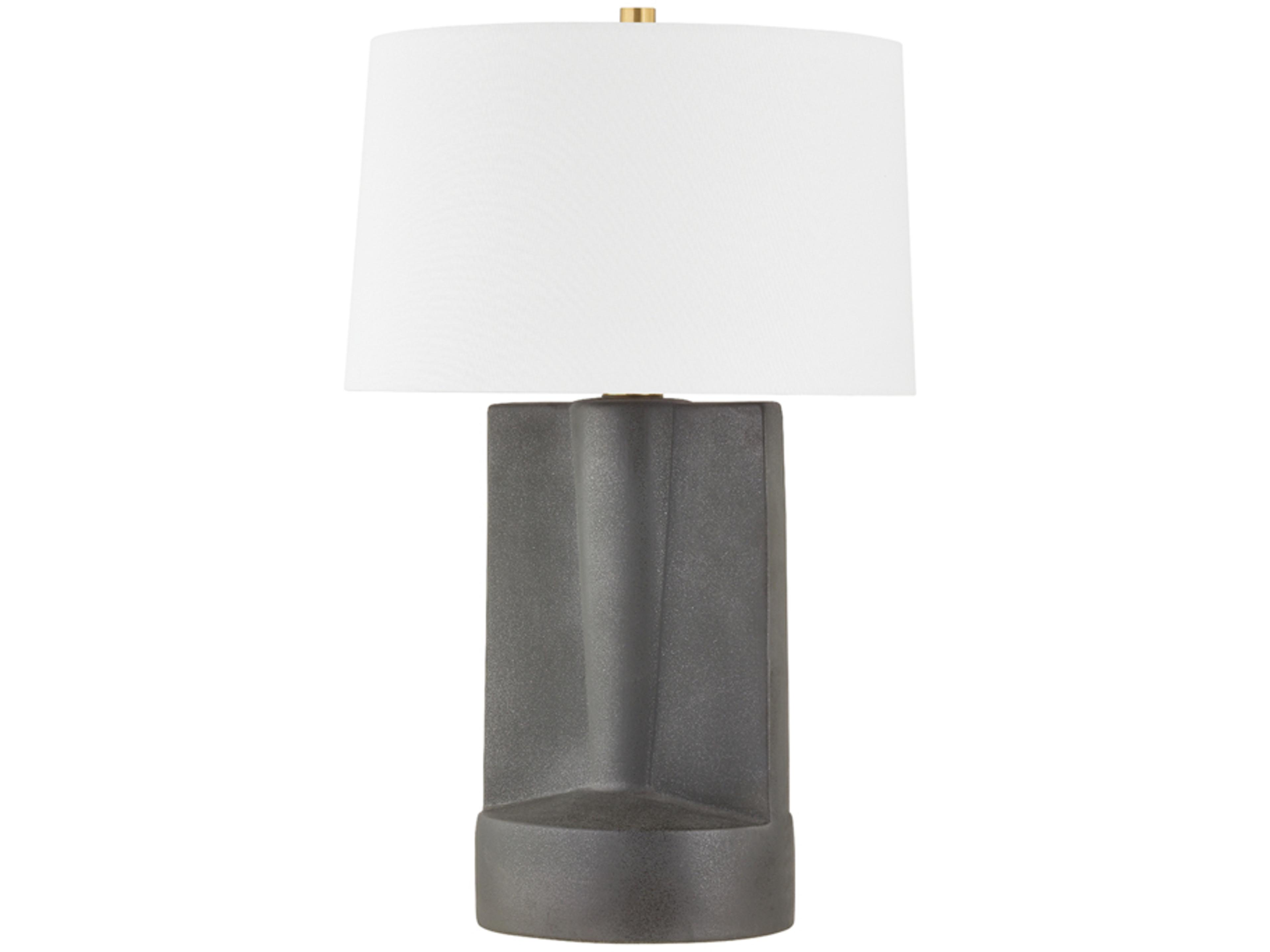 Hudson Valley Wilson Aged Brass Gray Buffet Lamp