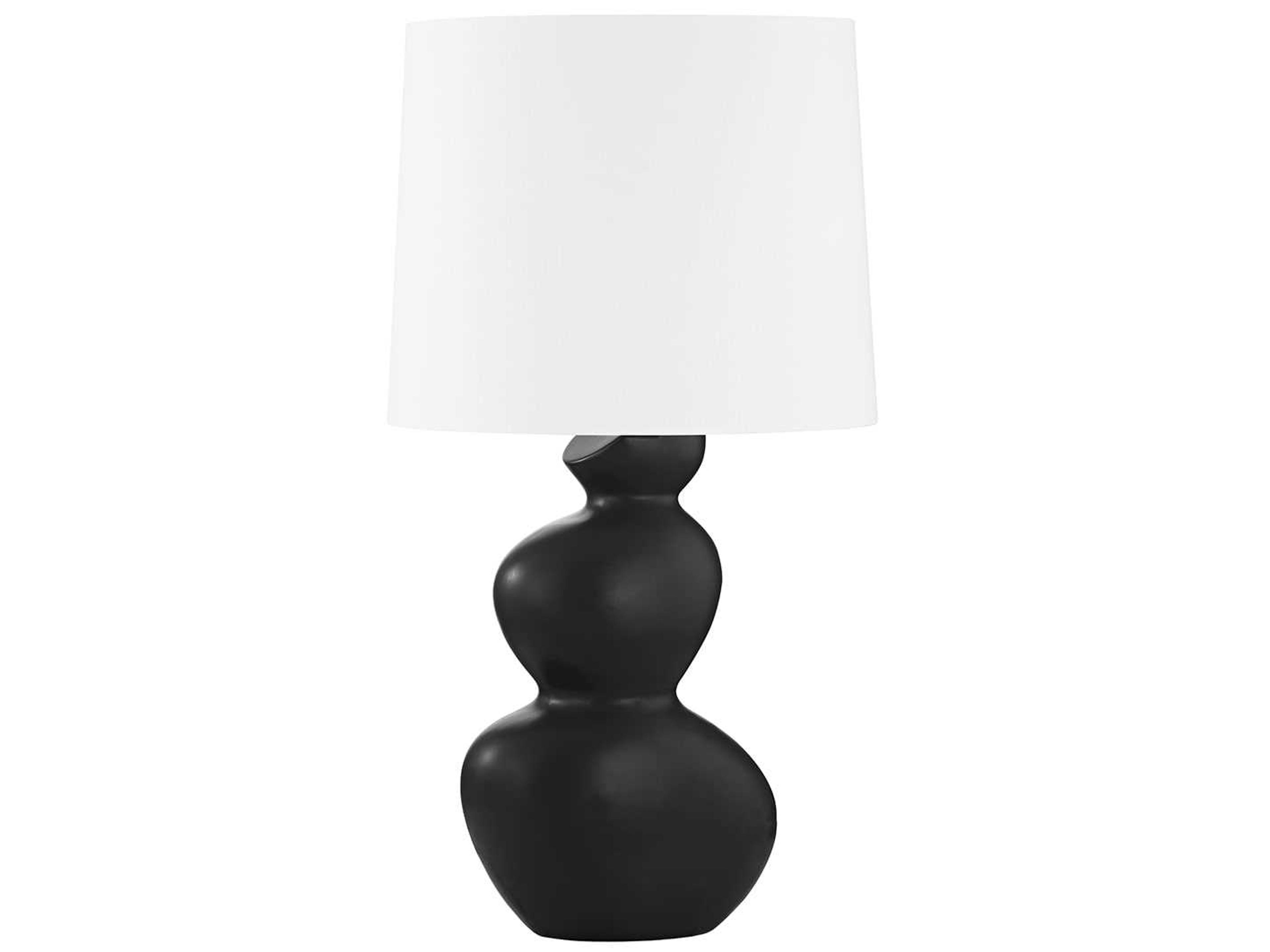 Hudson Valley Kingsley Aged Brass Ceramic Satin Black Buffet Lamp