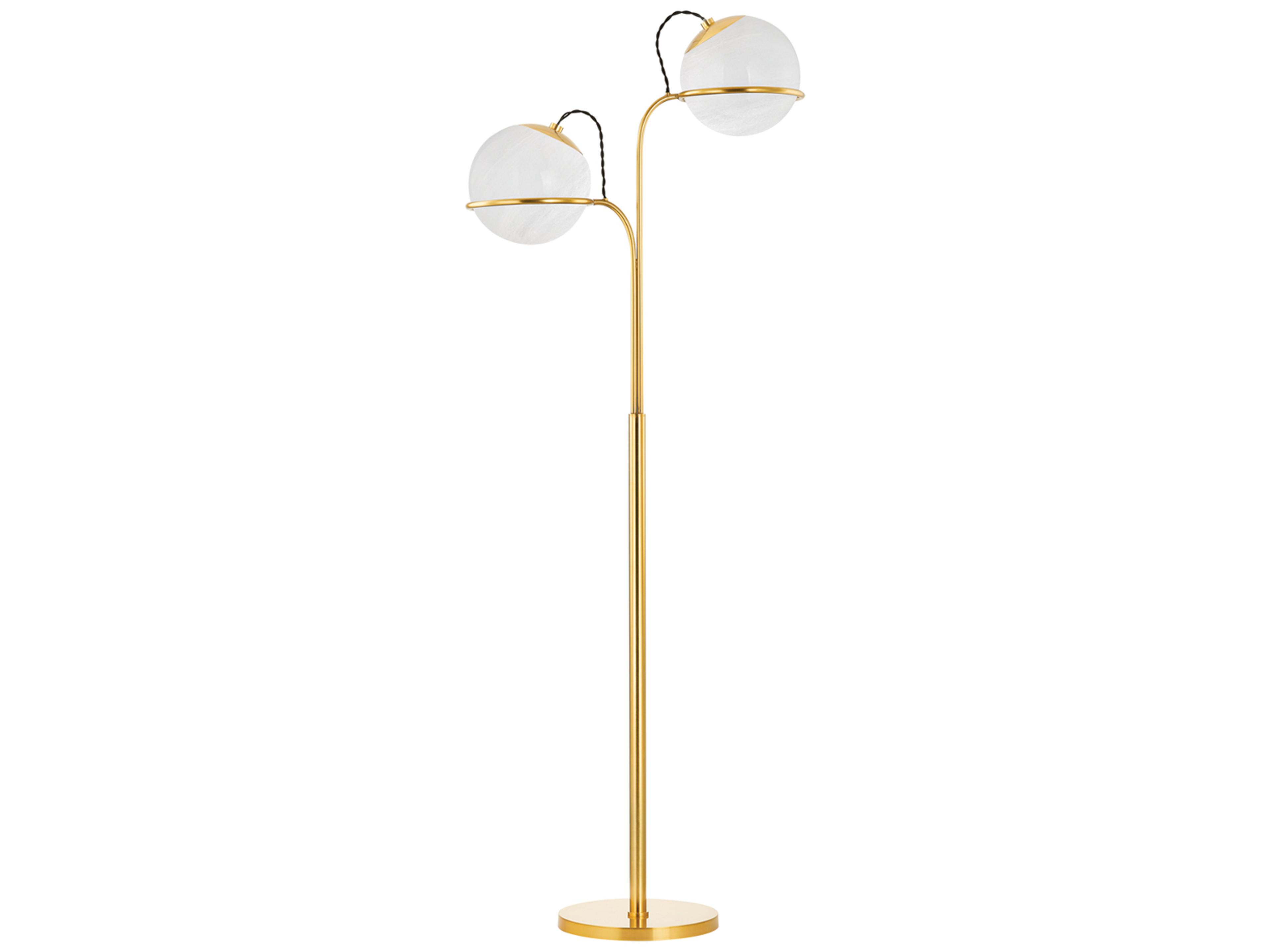 Hudson Valley Hingham Aged Brass Cloud Glass Floor Lamp