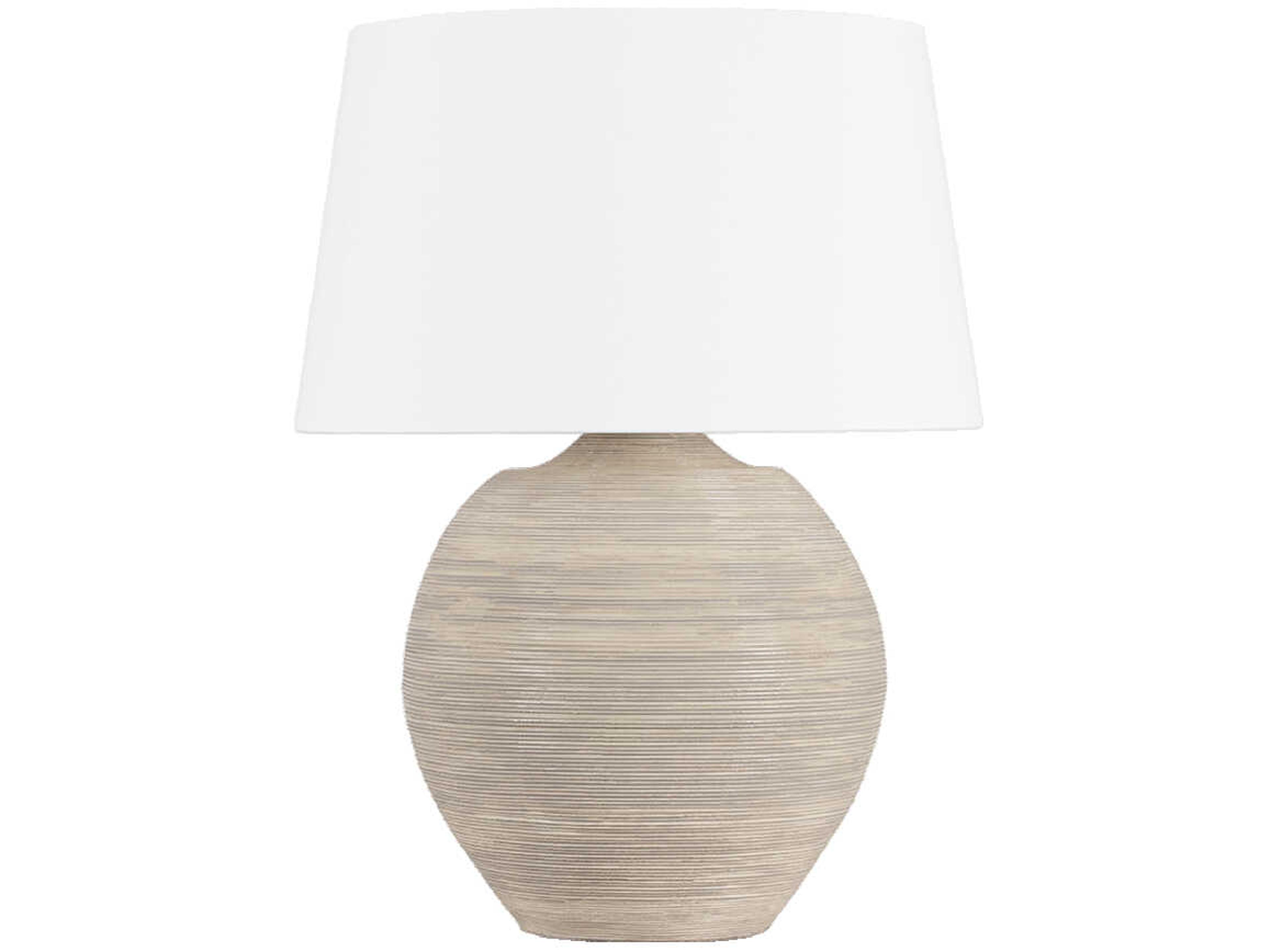 Hudson Valley Kitchawan Aged Brass Ceramic Artisan Cream White Linen Brown Buffet Lamp