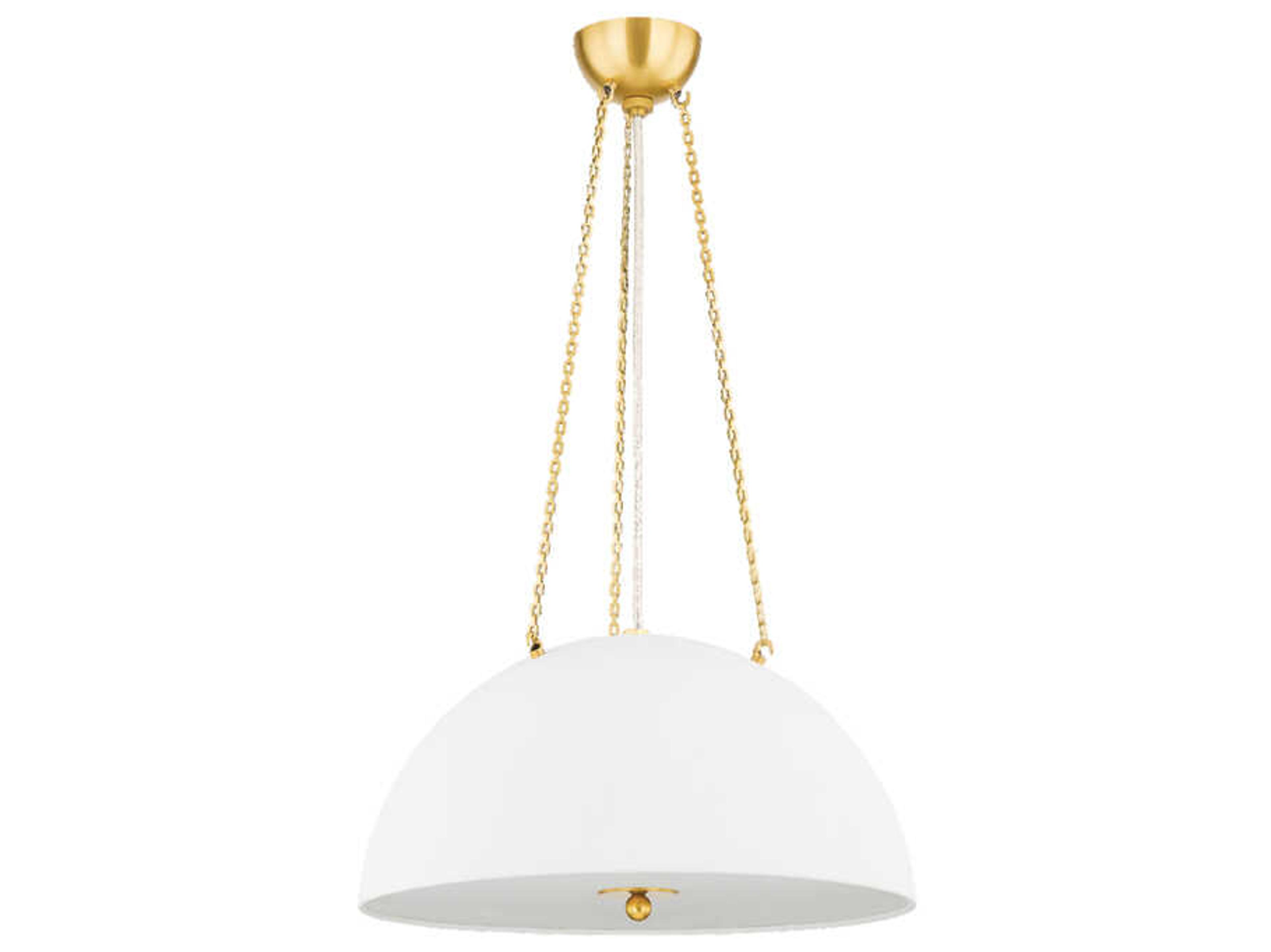 Hudson Valley Chiswick 3-Light Aged Brass Dome Pendant