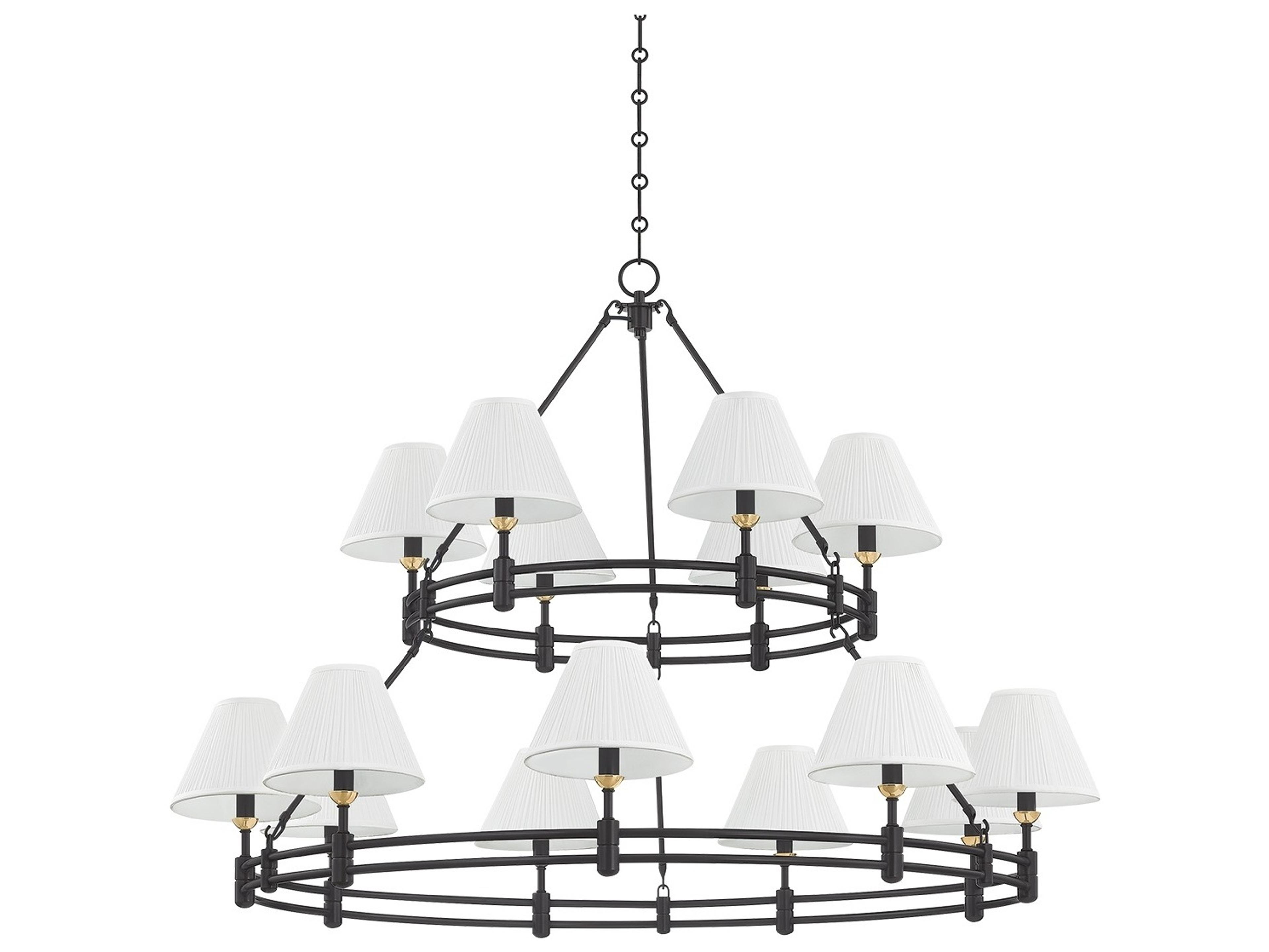 Hudson Valley Howard 15-Light Aged Brass Distressed Bronze Candelabra Chandelier